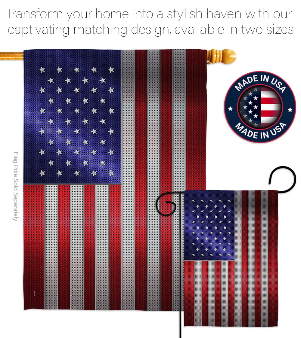 American Pride Decorative Steel House Flag Set 28x40 - Outdoor & Garden Decor