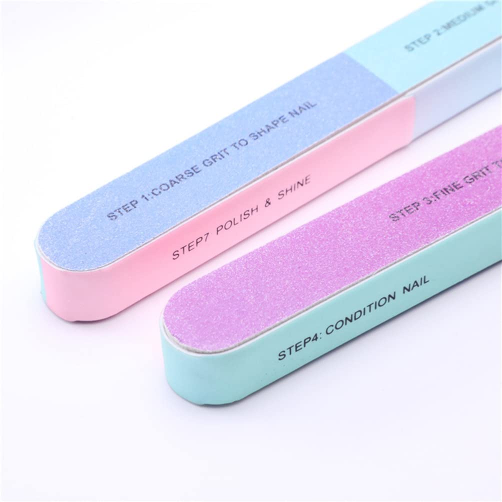 EXCLUZO 6-Sided Nail Files & Polishing Blocks - 8pc Professional Manicure Kit for Smooth Nails | Perfect for Home Nail Care, Salon Use & Travel Essentials
