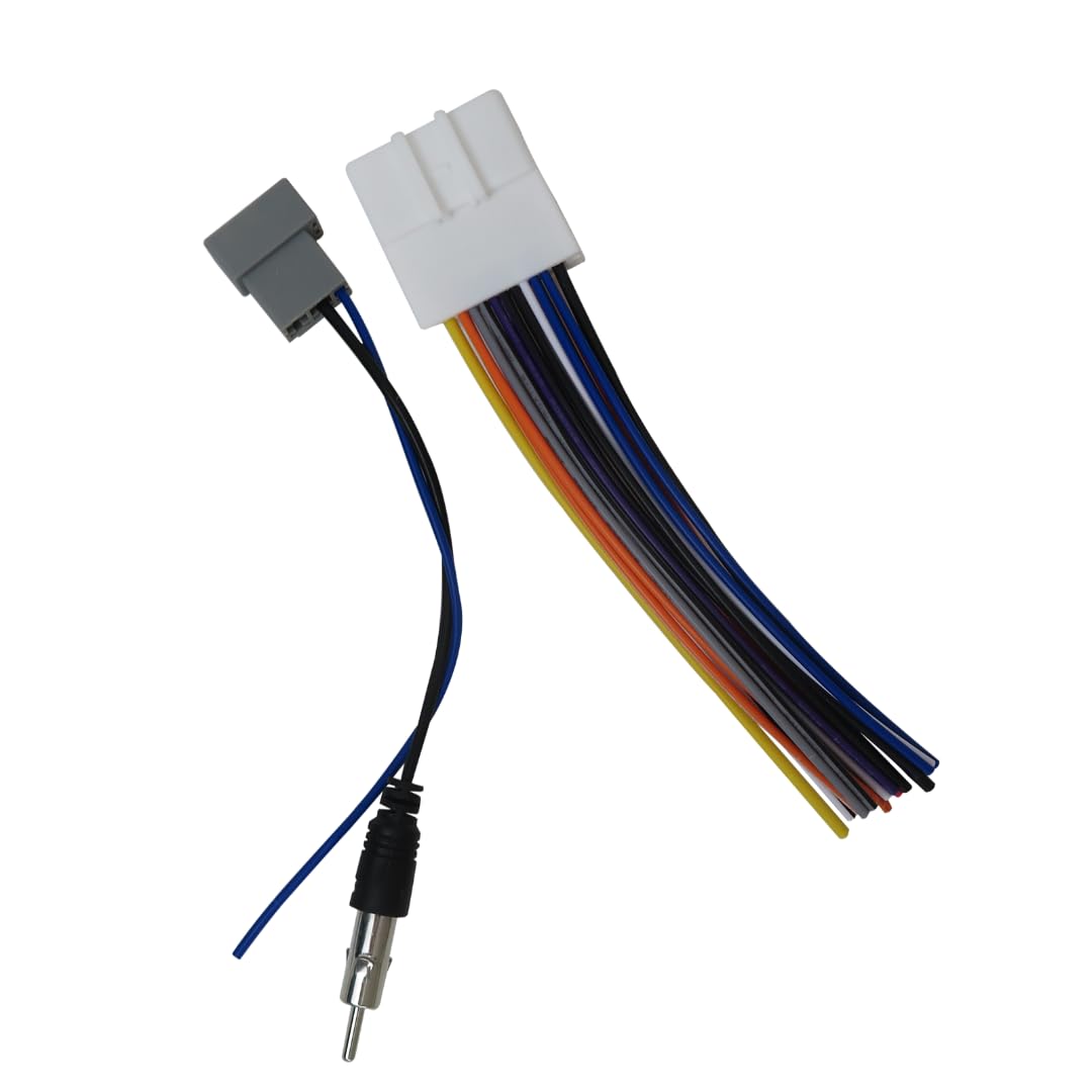 Nissan Sentra 2007-2012 Car Stereo Wiring Harness Kit with Antenna Adapter - Plug & Play Radio Installation for Aftermarket Head Units - Perfect for DIY Car Audio Upgrades & Sound System Replacement