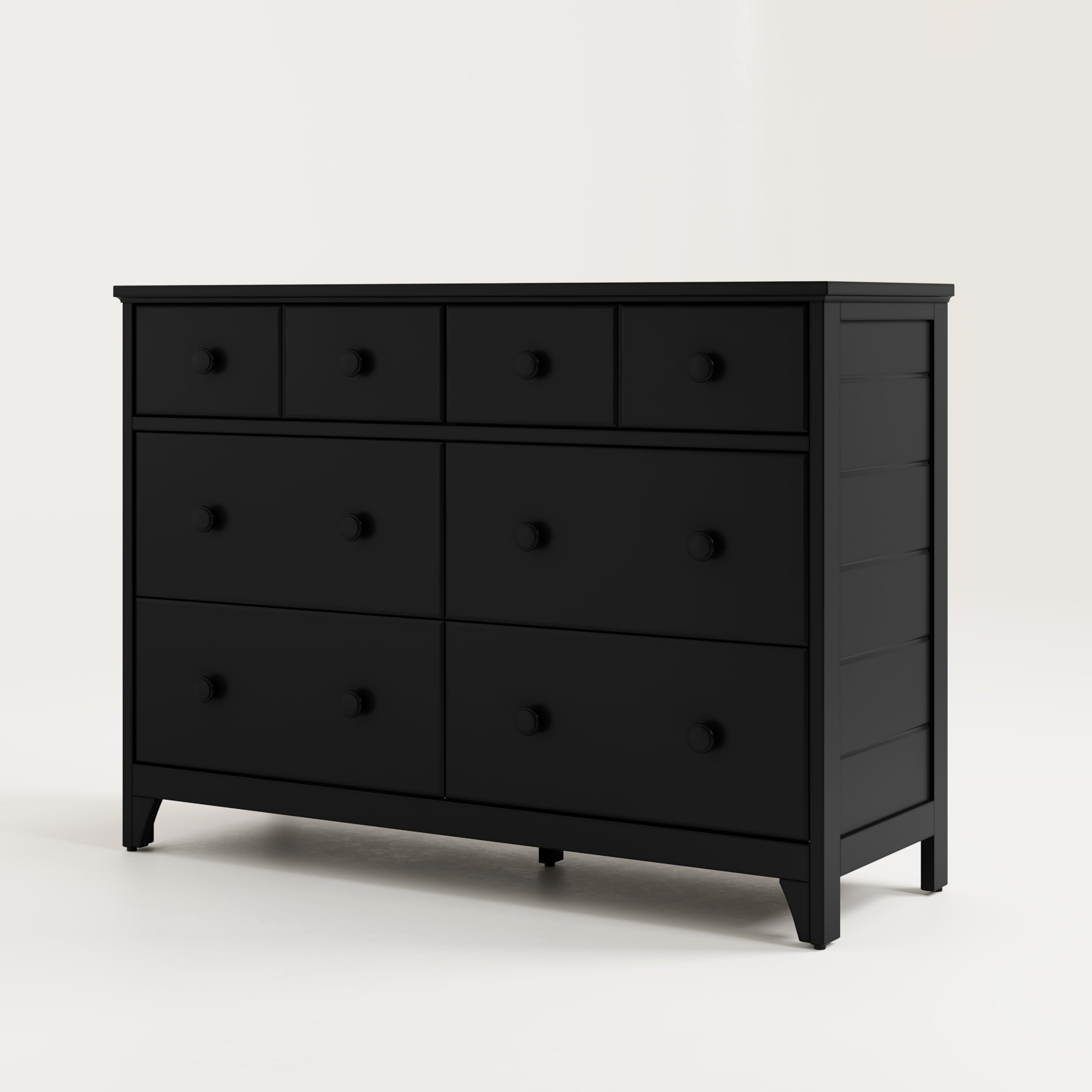 Storkcraft Moss 6-Drawer Double Dresser in Black - GREENGUARD Gold Certified Wooden Dresser for Nursery & Kids Room, 6-Drawer Storage Organizer, Chest of Drawers for Baby Clothes & Toys Organization