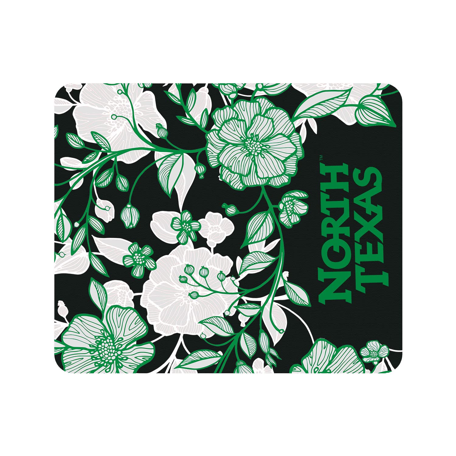 OTM Essentials University of North Texas Standard Fabric Mouse Pad - Desk Accessories & Gaming Mouse Mat with Floral Lace Design - Perfect for Office, Home, and Gaming Setups