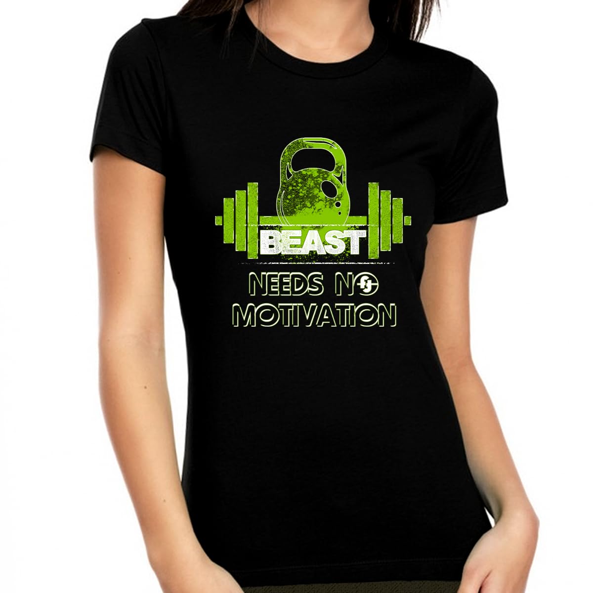 Women's Motivational Workout Graphic Tees - Vintage Casual Fitness Tops for Women & Teens - Beast Mode Gym Shirts - Perfect for Yoga, Running & Gym Workouts