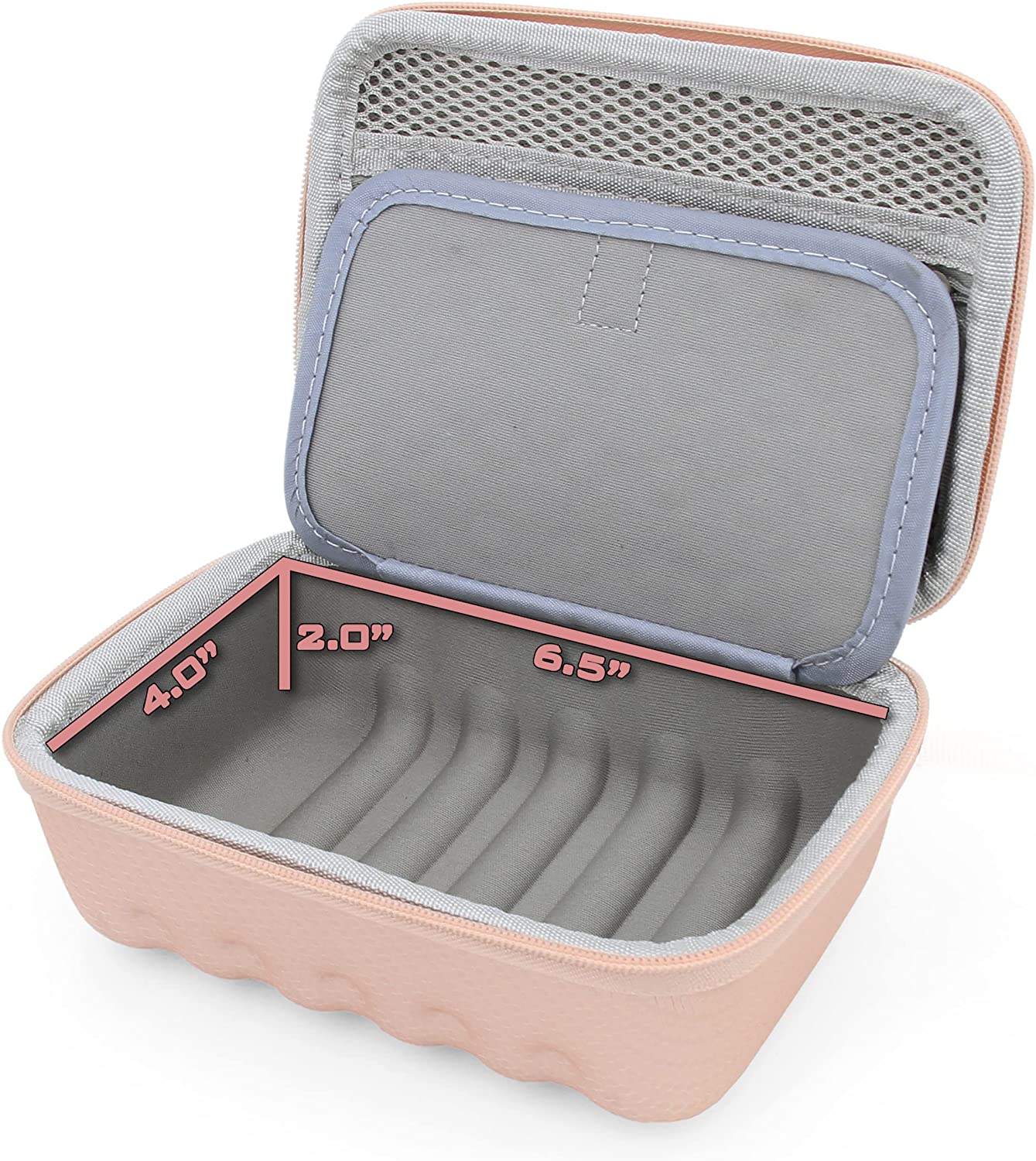 CASEMATIX Rose Gold Asthma Inhaler Travel Case - Fits Spacer, Mask & Accessories (Case Only) - Perfect for Airplane, Gym & Outdoor Activities