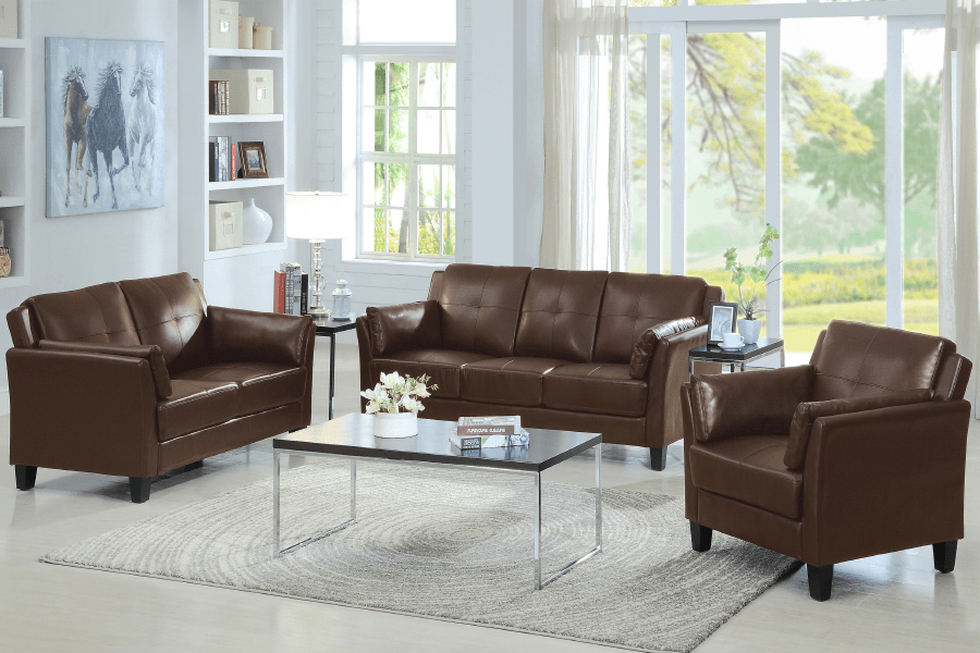 Premium Faux Leather Tufted Accent Chair - Salmon Arm Design in 2 Colors | Living Room, Bedroom & Office Seating Furniture