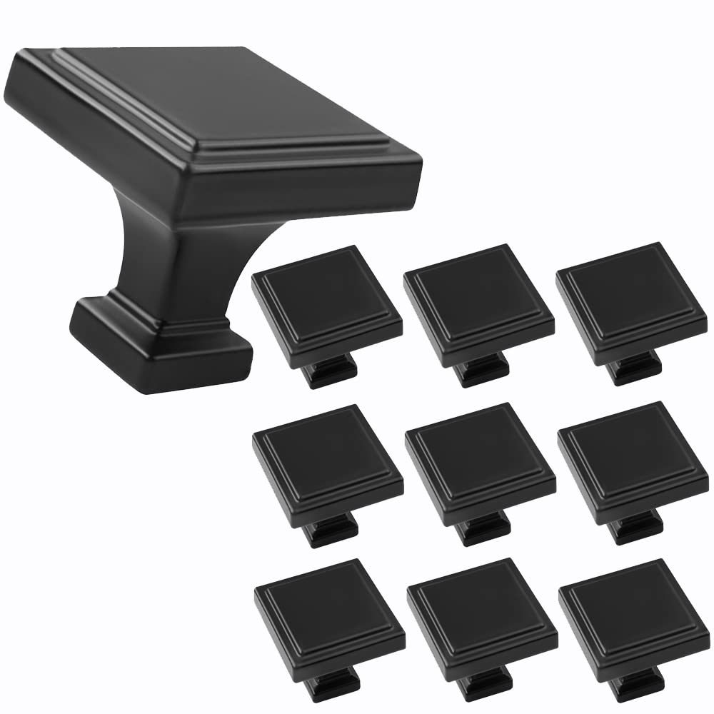 Black Square Cabinet Knobs 1.34