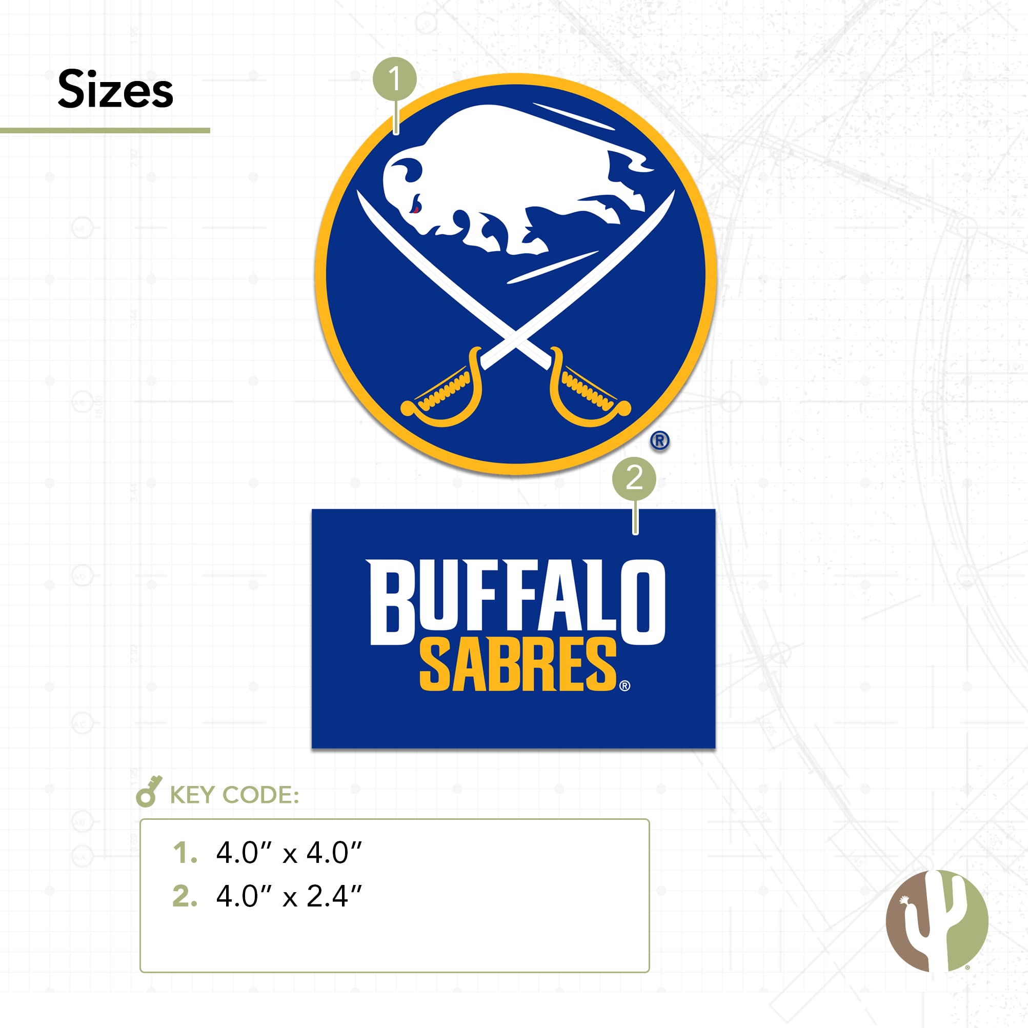 NHL Buffalo Sabres Desert Cactus Team Vinyl Decal Sticker (4 Inch) - Perfect for Laptops, Water Bottles, Cars & Scrapbooks | Officially Licensed Hockey Fan Gift