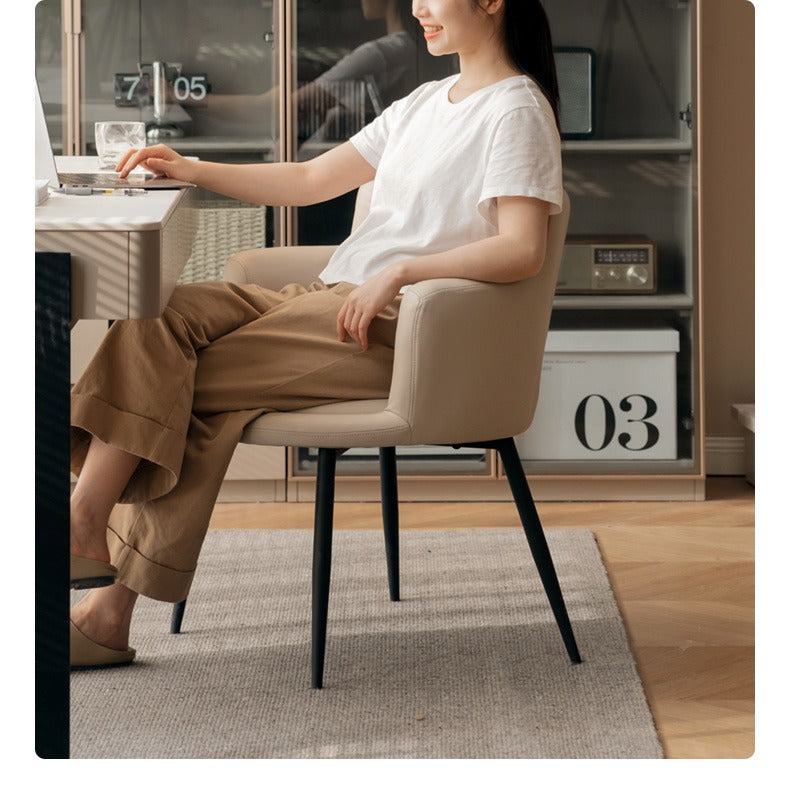 Premium Italian Organic Leather Computer Chair - Soft, Comfortable & Luxurious for Home Office, Gaming & Workspace
