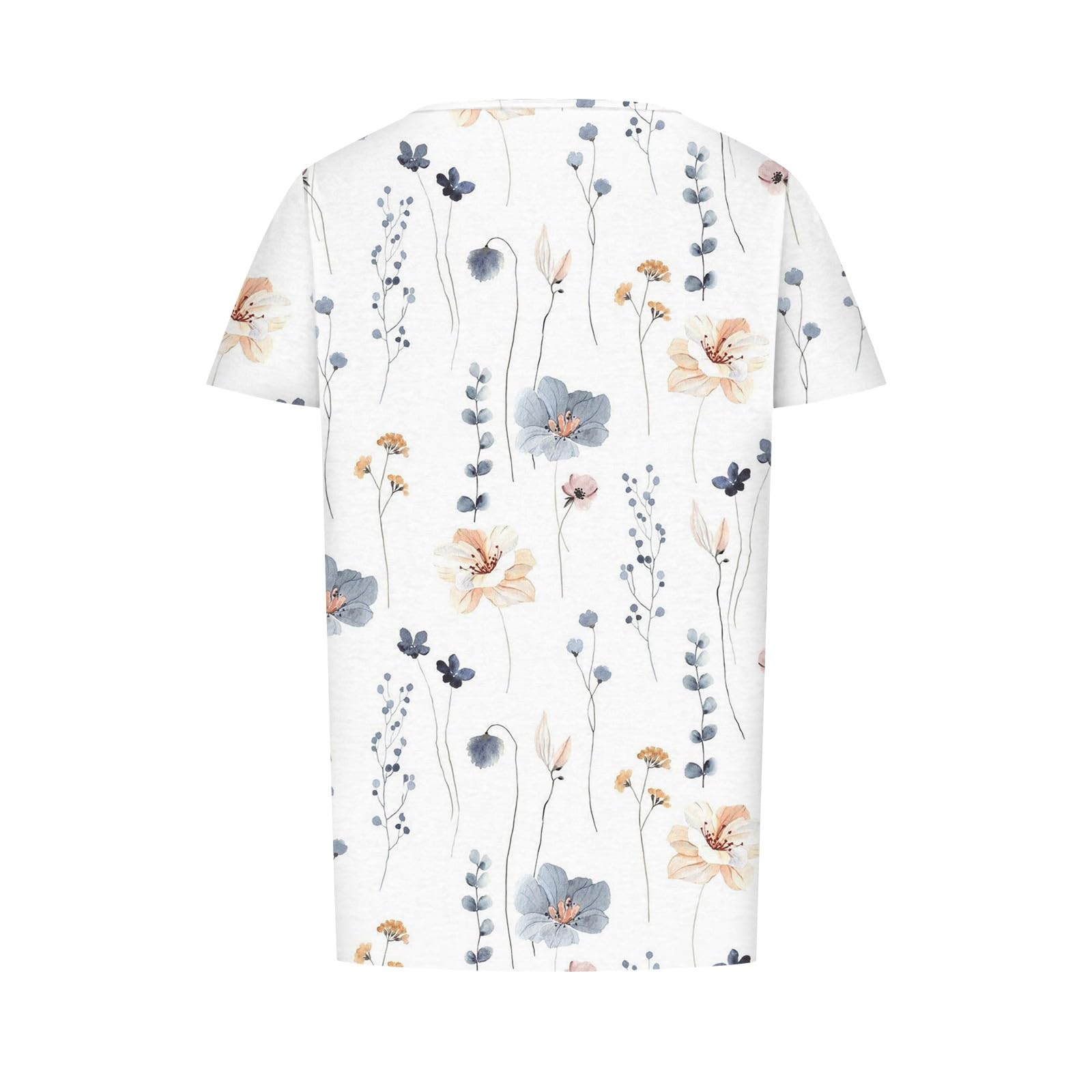 QWKLEAJ Women's Summer Tops - Short Sleeve Pleated Blouse with Scoop Neck for Casual & Dressy Wear | Perfect for Beach Outings, Office Wear & Summer Vacations