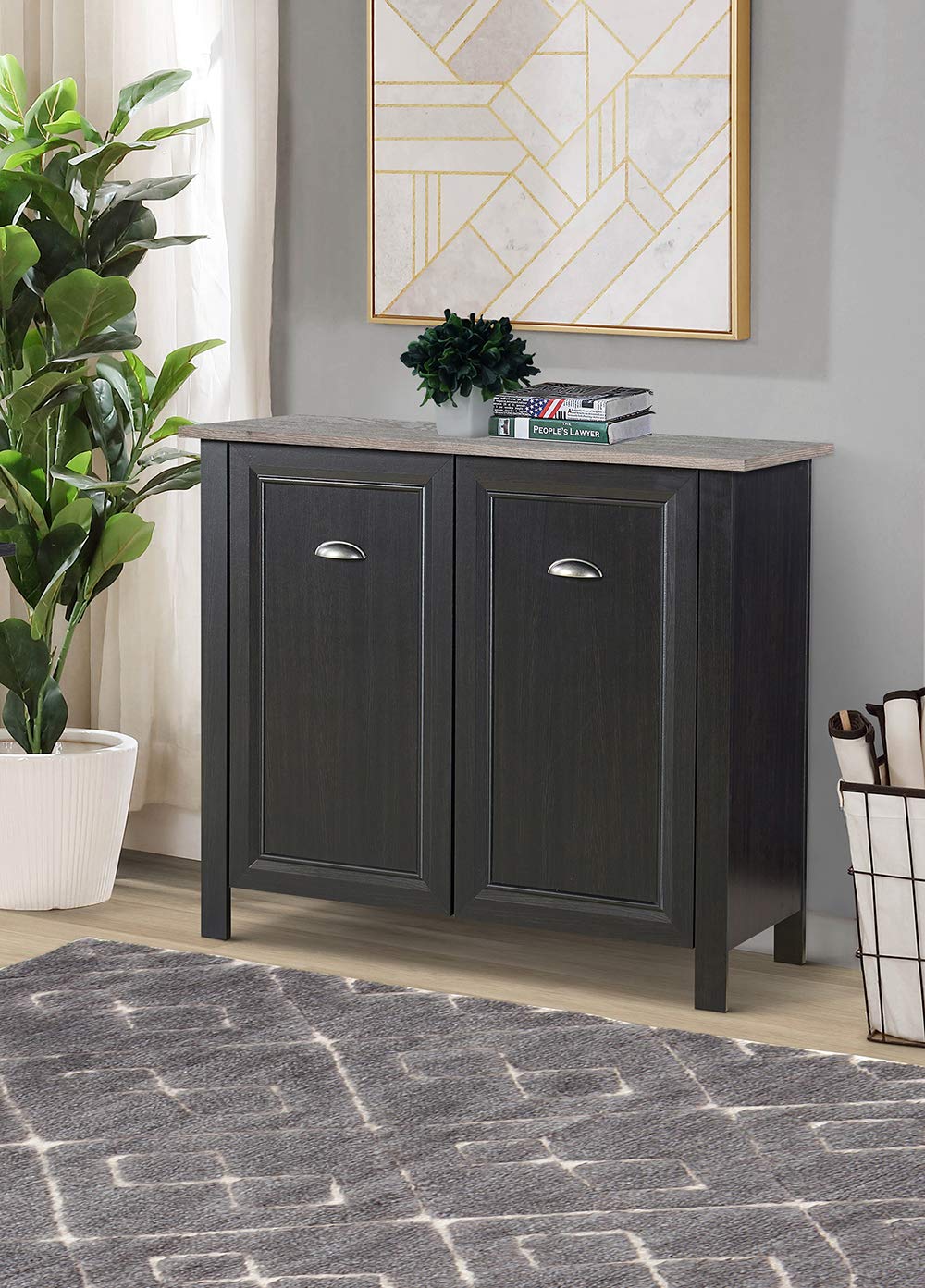 Saint Birch Ansel 2-Door Modern Wood Storage Cabinet in Black - Stylish Home Organization for Living Room, Bedroom & Office