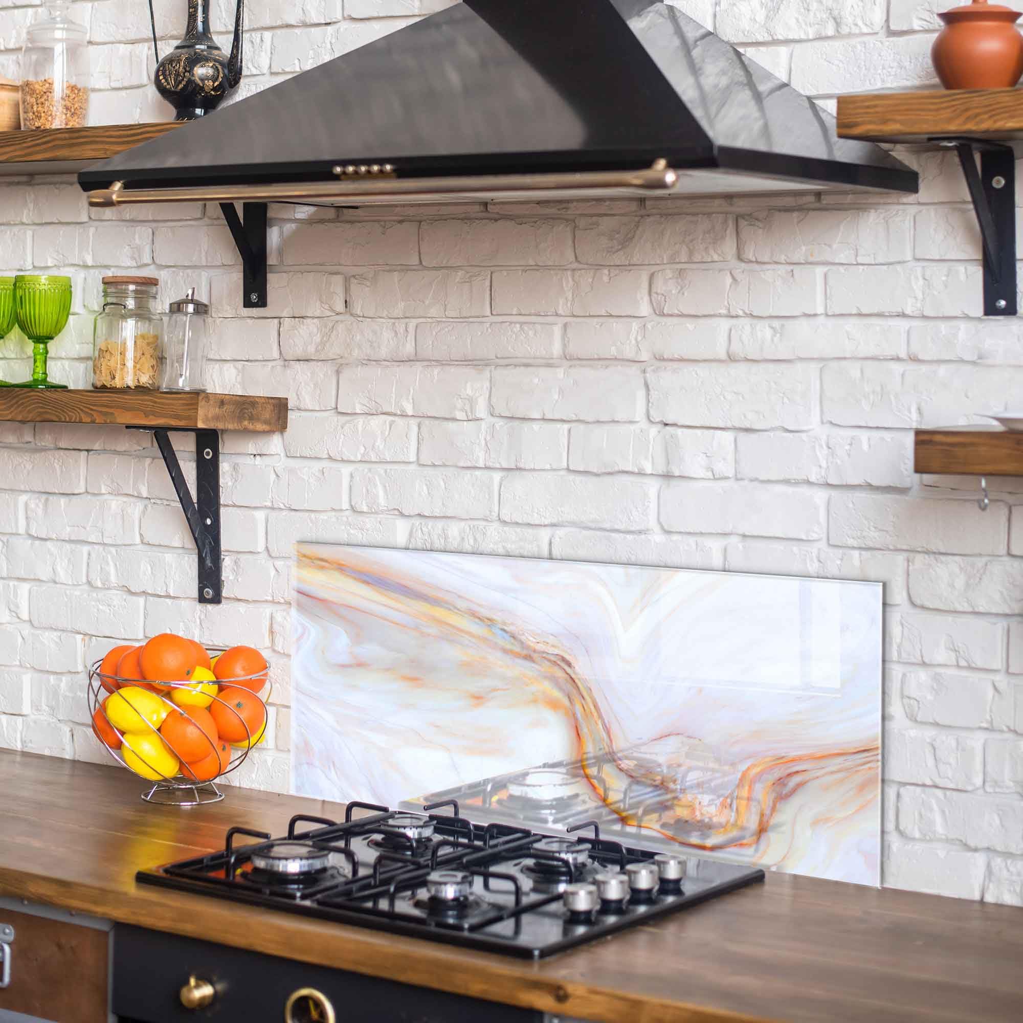 **Tempered Glass Kitchen Backsplash - 30x17.7 Inch (76x45cm) Stove Top Cover, Splash Guard for Sink, Heat & Stain Resistant Wall Tile - Perfect for Modern Home Decor & Easy Cleaning**    *(Use Cases: Ideal for protecting walls from grease, water splashes, and heat damage while adding a sleek, stylish touch to your kitchen.)*