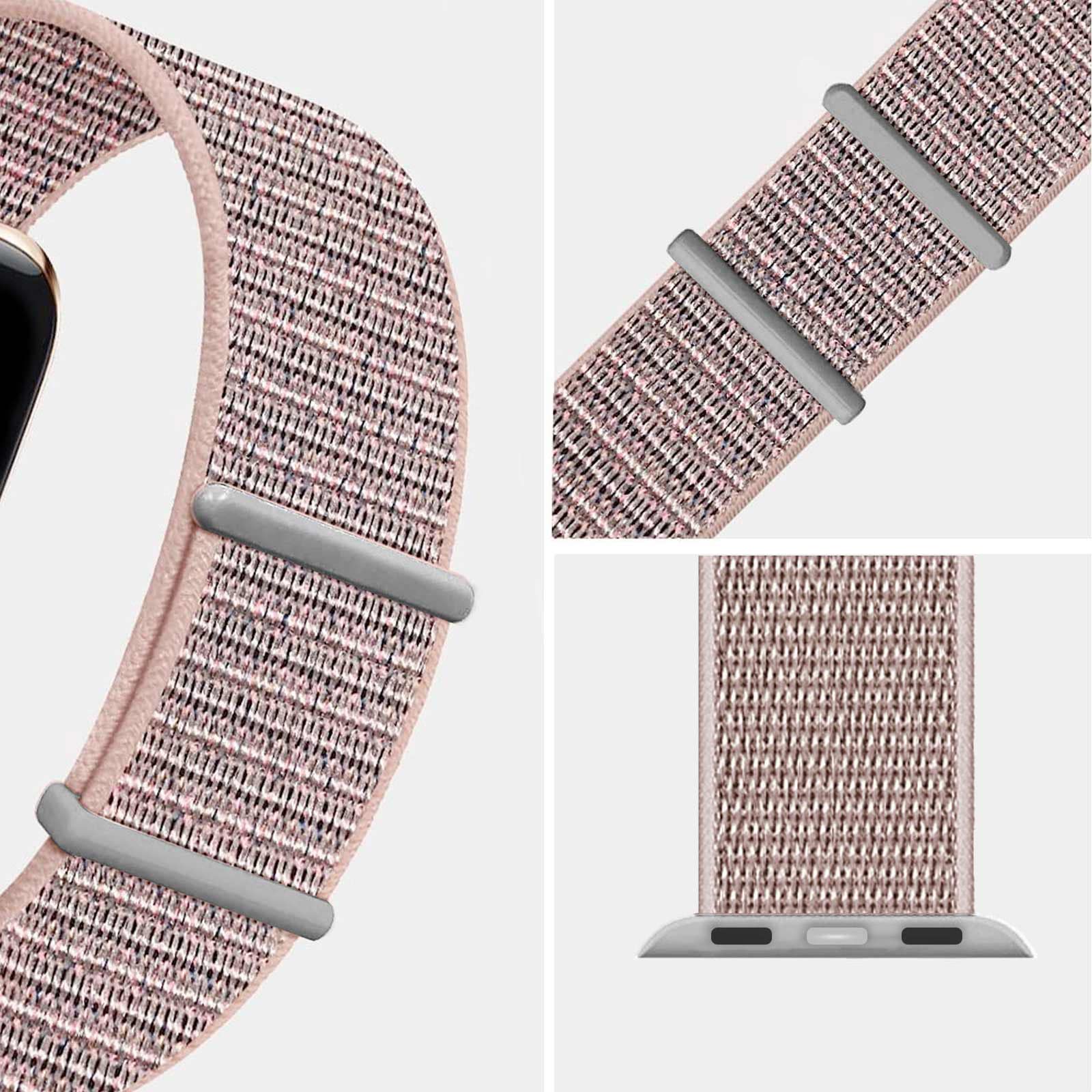 Durable Nylon Sport Loop Band Compatible with Apple Watch Series 1/2/3/4/5/6/7/8/SE - Adjustable Strap for iWatch - Perfect for Running, Workouts & Everyday Wear