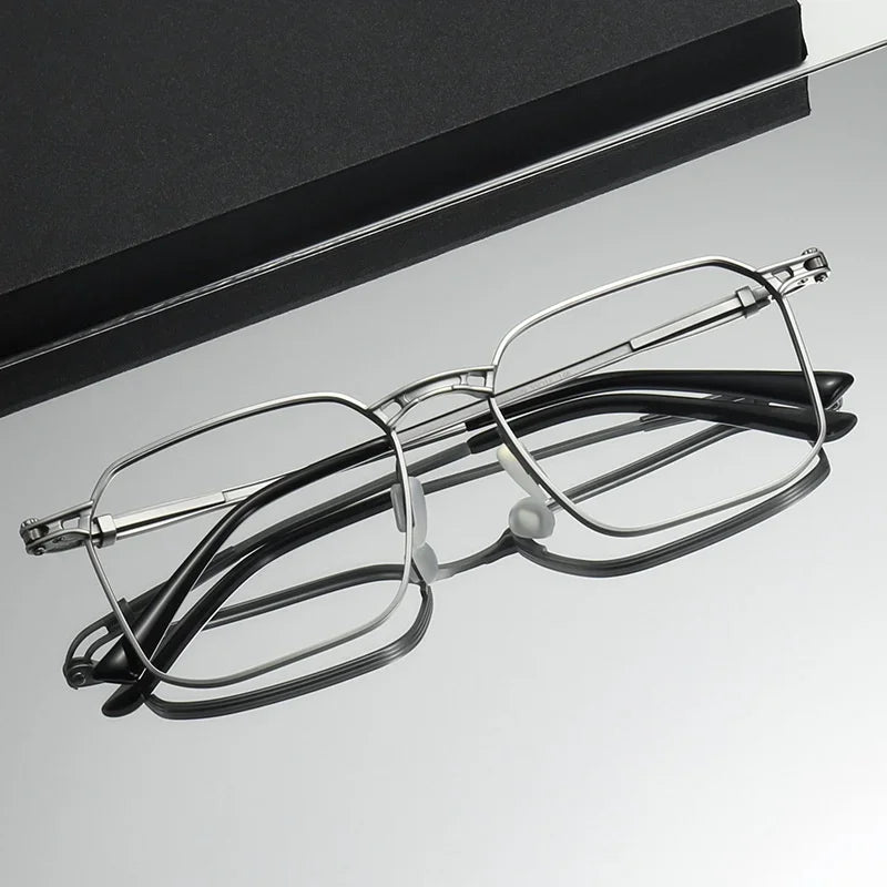 Aror Unisex Full Rim Big Square Titanium Eyeglasses 49418 - Lightweight Durable Frame for Men & Women - Perfect for Reading, Work, and Everyday Use