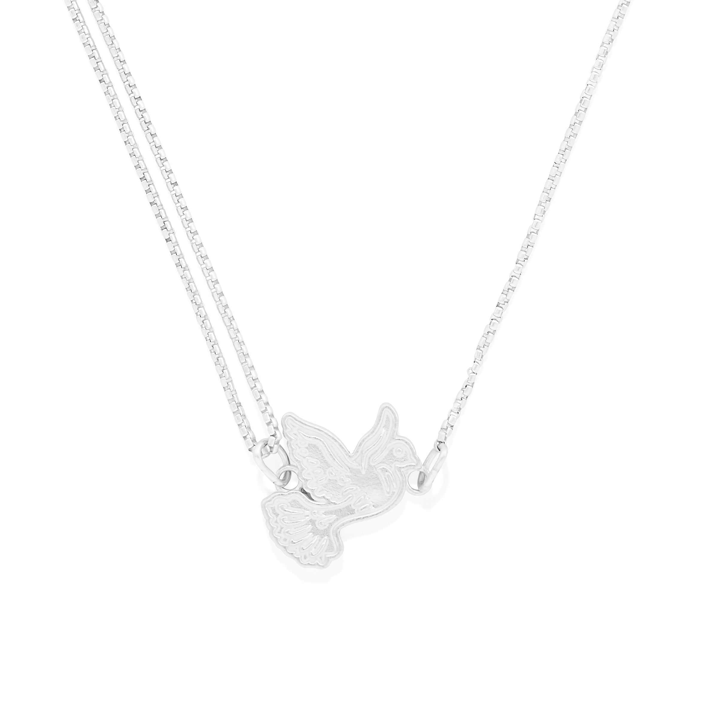 Dove Pull Chain Necklace - Sterling Silver Pendant with Adjustable Chain for Women | Perfect for Everyday Wear, Gift Giving & Special Occasions