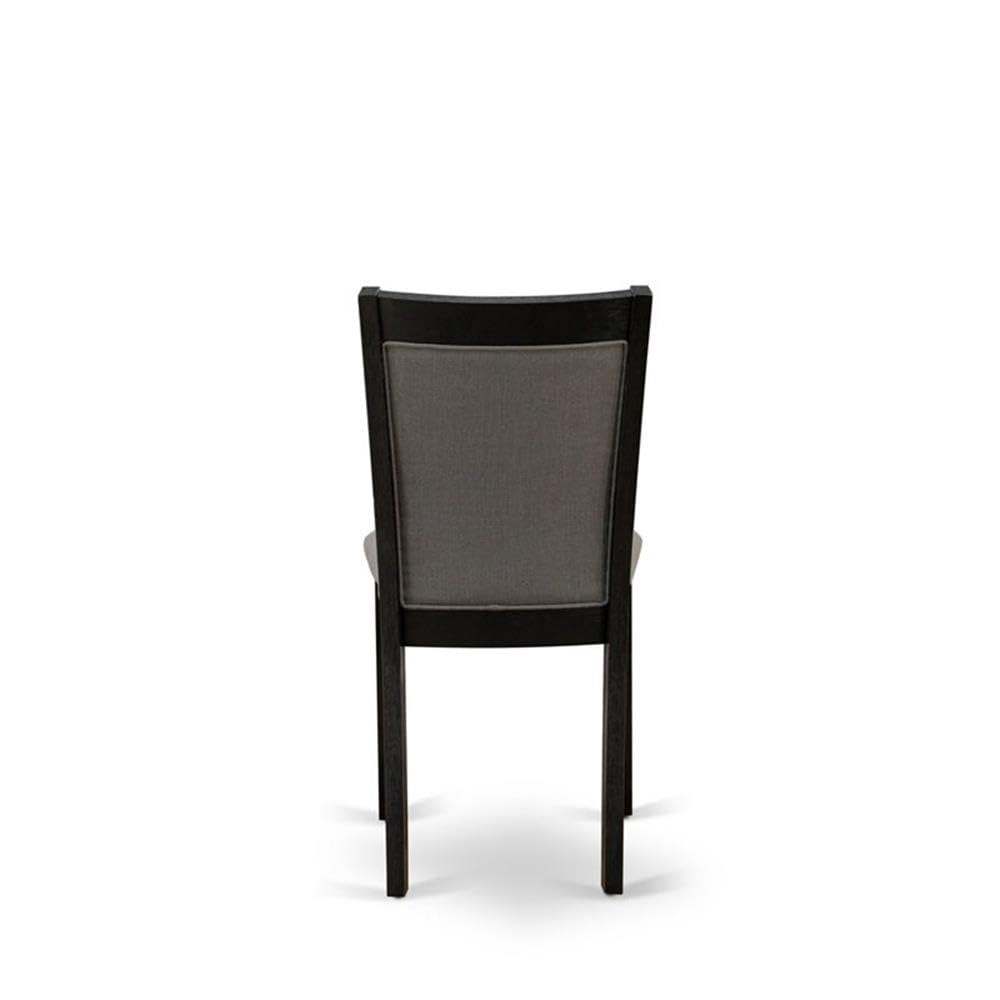 East West Furniture X697MZ650-5 5-Piece Dining Set - 40x72 Inch Rectangular Table with X-Legs & 4 Dark Gotham Grey Linen Parsons Chairs - Perfect for Small Kitchens, Breakfast Nooks & Compact Dining Spaces