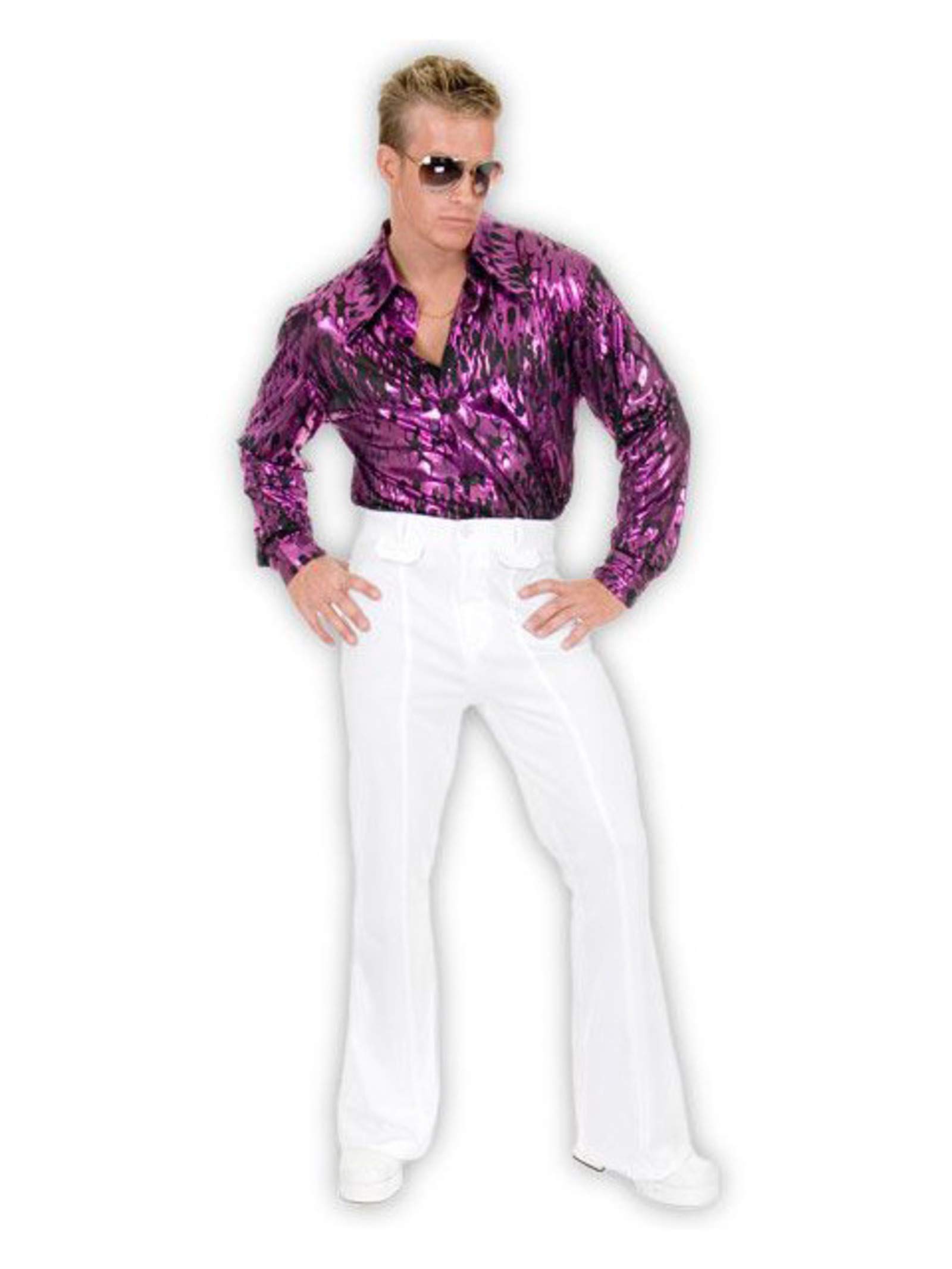 Men's Disco Pants Costume - White Size 34 | 70s Retro Party Outfit for Halloween, Themed Parties & Dance Performances