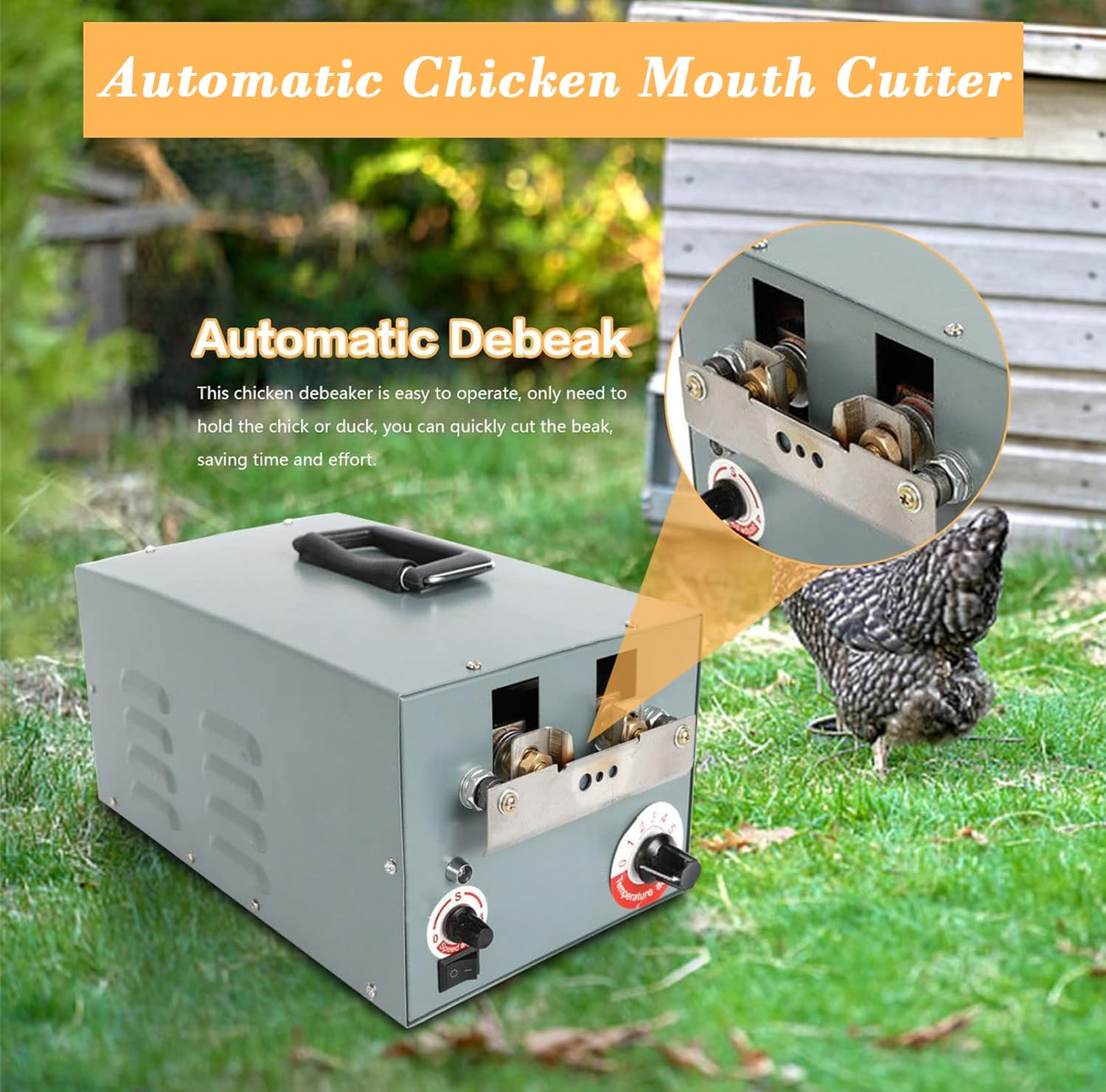 110V Electric Poultry Debeaker Machine - Automatic Chicken Beak Trimmer for Safe & Precise Beak Cutting | US Stock | Ideal for Poultry Farms & Hatcheries