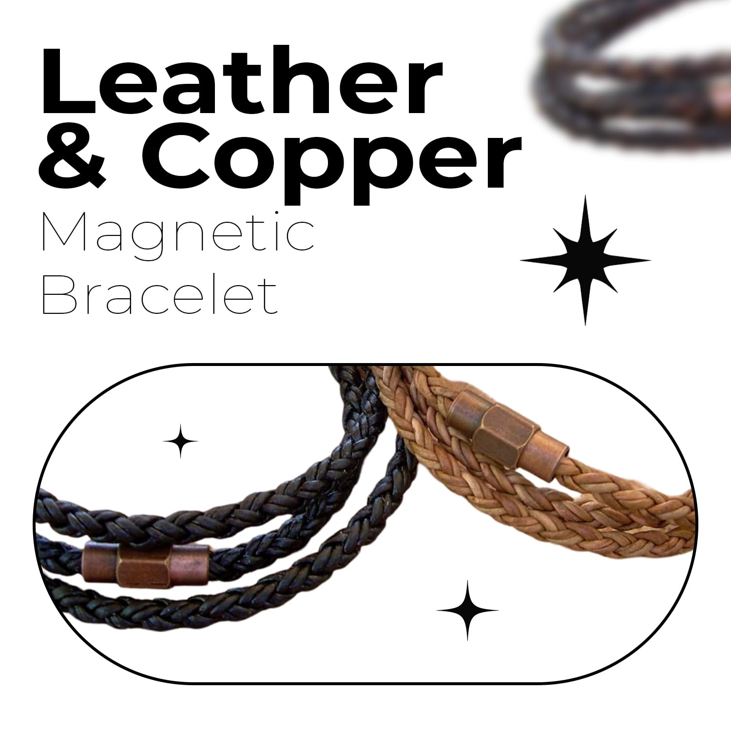 Handmade Triple Wrap Leather Bracelet for Men - Adjustable Magnetic Clasp with Copper Brass Finish - Stylish Boho Fashion Accessory for Everyday Wear, Gifts & Special Occasions