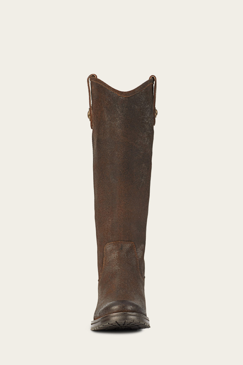 Melissa Double Sole Button Lug Tall Boots - Vintage Pre-Loved Leather Ankle Boots for Women | Perfect for Fall, Winter & Casual Outfits