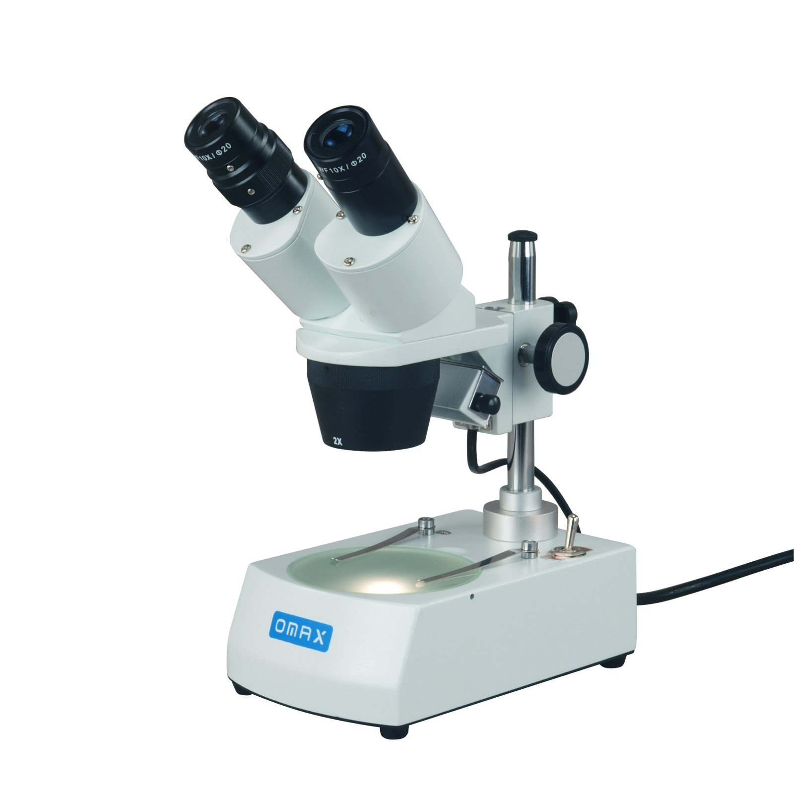 OMAX 20X-40X Binocular Stereo Microscope with Dual LED Illumination (Top & Bottom Light) for Coin Collecting, Jewelry Inspection & Electronics Repair