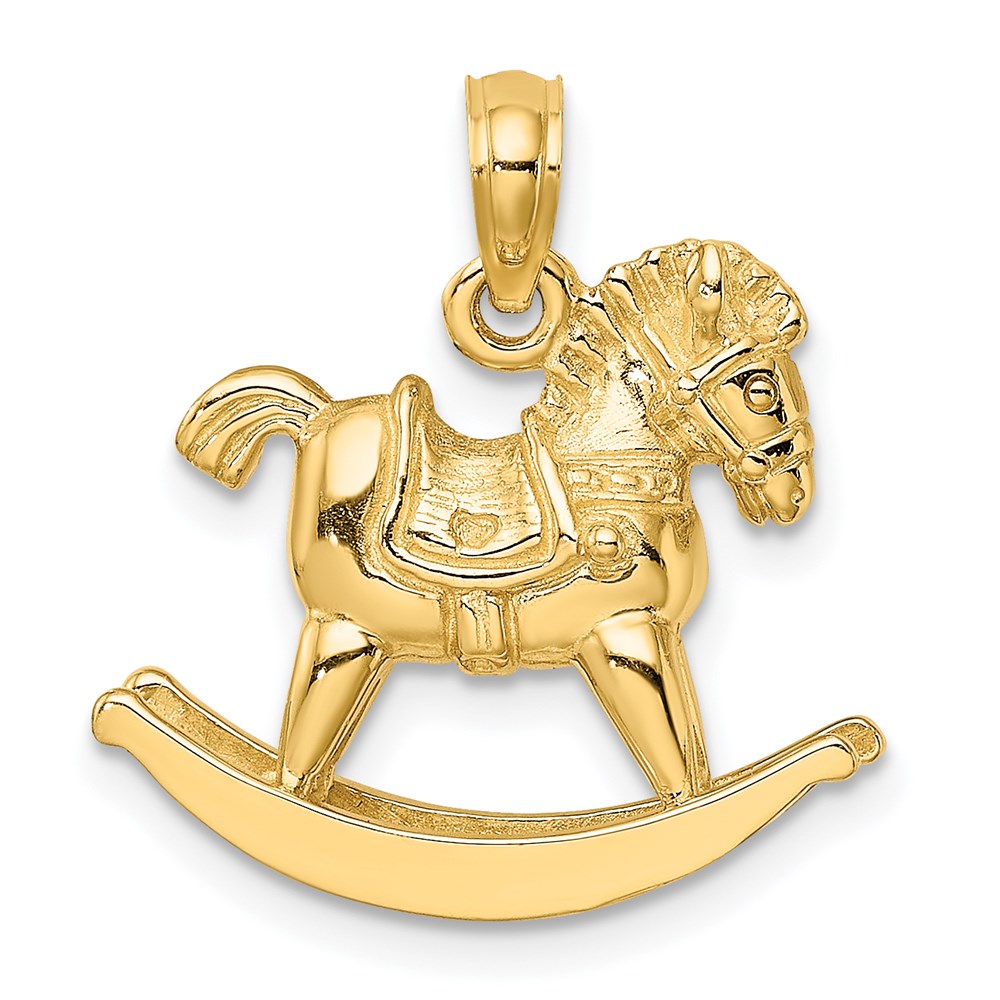 3D Gold Rocking Horse Pendant Necklace - Elegant Jewelry Gift for Women & Girls - Perfect for Birthdays, Anniversaries & Special Occasions