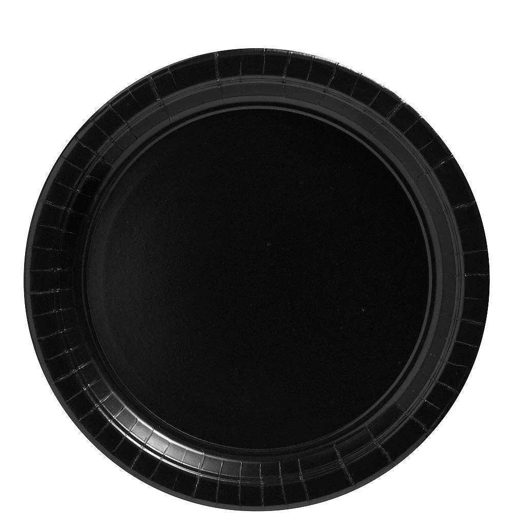 Eco-Friendly Disposable Black Paper Plates for Weddings, Birthdays, Graduation Parties - 20 Count Pack | Perfect for Special Occasions, Buffets & Outdoor Events