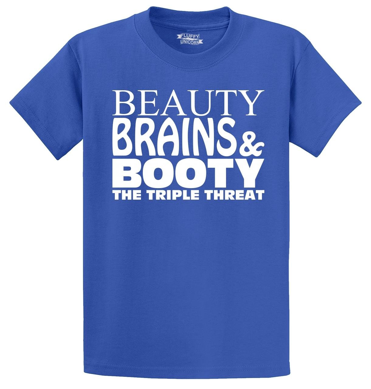 Funny Men's Beauty Brains Booty Graphic T-Shirt - Casual Humor Tee for Parties, Gifts & Everyday Wear