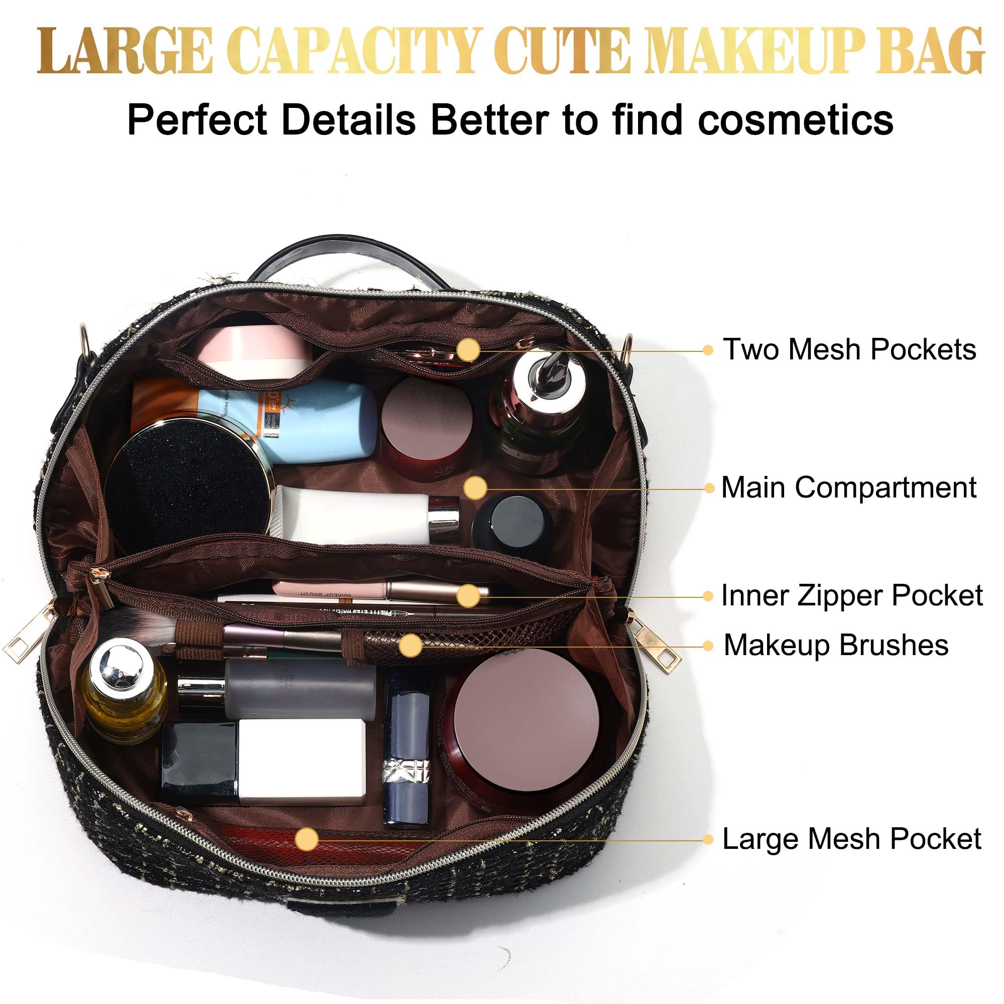 YOOLIFE Personalized Easter Makeup Bag for Girls & Teens - Cute Cosmetic Pouch Gift for Easter, Graduation, Mother's Day & Daughter - Perfect for School, Travel & Daily Makeup Storage