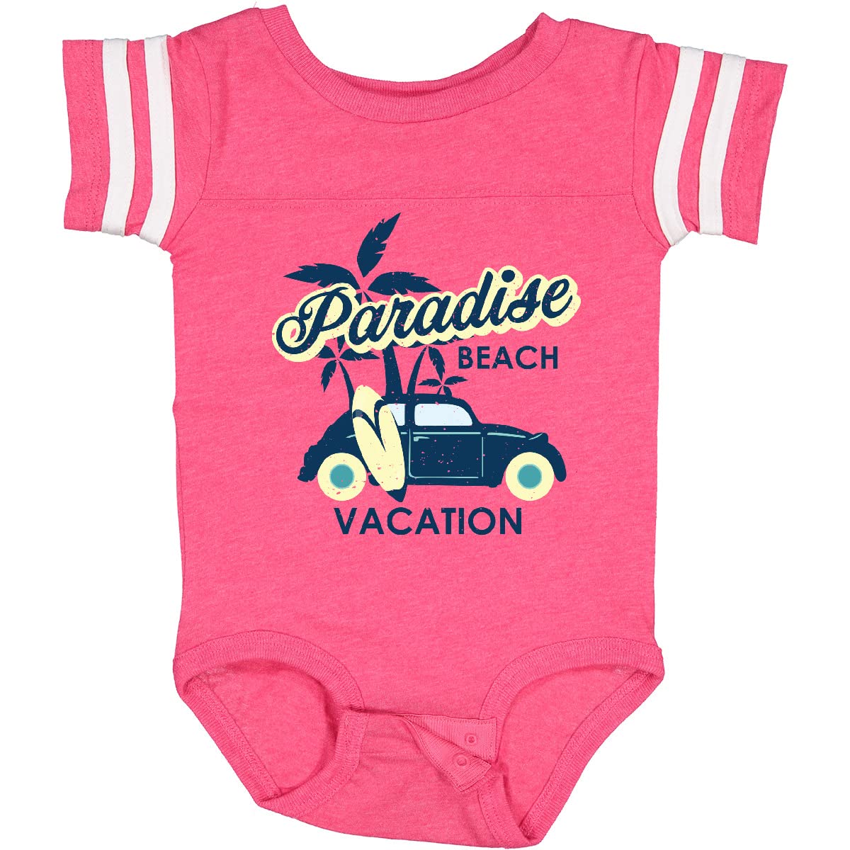 Inktastic Paradise Beach Vacation with Palm Trees Car and Baby Bodysuit - Soft Cotton Infant Onesie for Beach Outings, Family Vacations & Summer Adventures