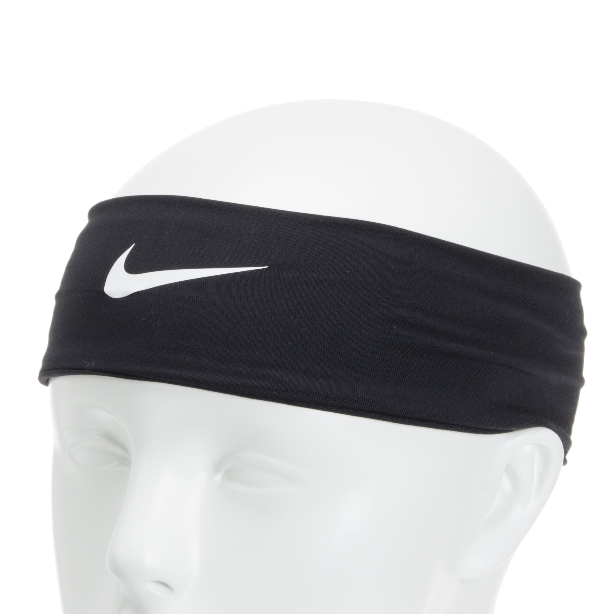 Nike Dri-Fit Head Tie 2.0 Headbands for Women & Men - Sweat Absorbing Sports Headband - White/Black - One Size Fits All - Perfect for Running, Yoga, Tennis & Workouts