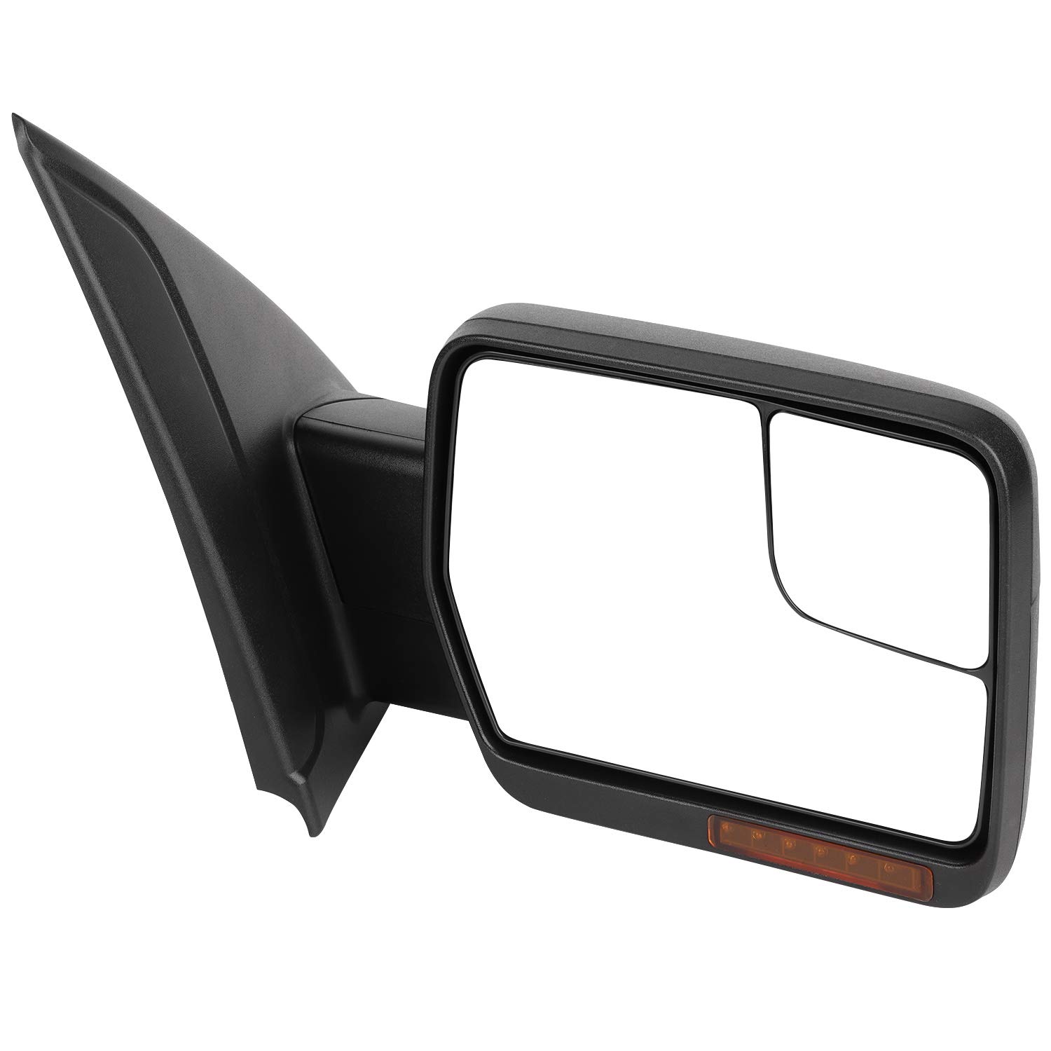 AUTOMUTO Power Heated Towing Mirrors with Turn Signal & Puddle Light - Black Housing - Left & Right Side Pair - Compatible with Ford F-150 2004-2014 Models - Perfect for Towing, Night Driving & Off-Road Adventures