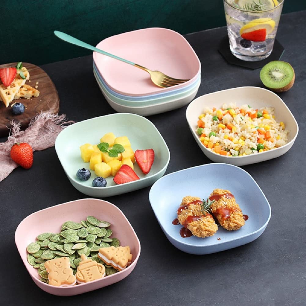 Eco-Friendly Wheat Straw Dinner Plate Set - 6-Piece Unbreakable, Lightweight Plates | Dishwasher & Microwave Safe | Reusable Dinnerware for Everyday Meals, Picnics, Camping & Outdoor Dining