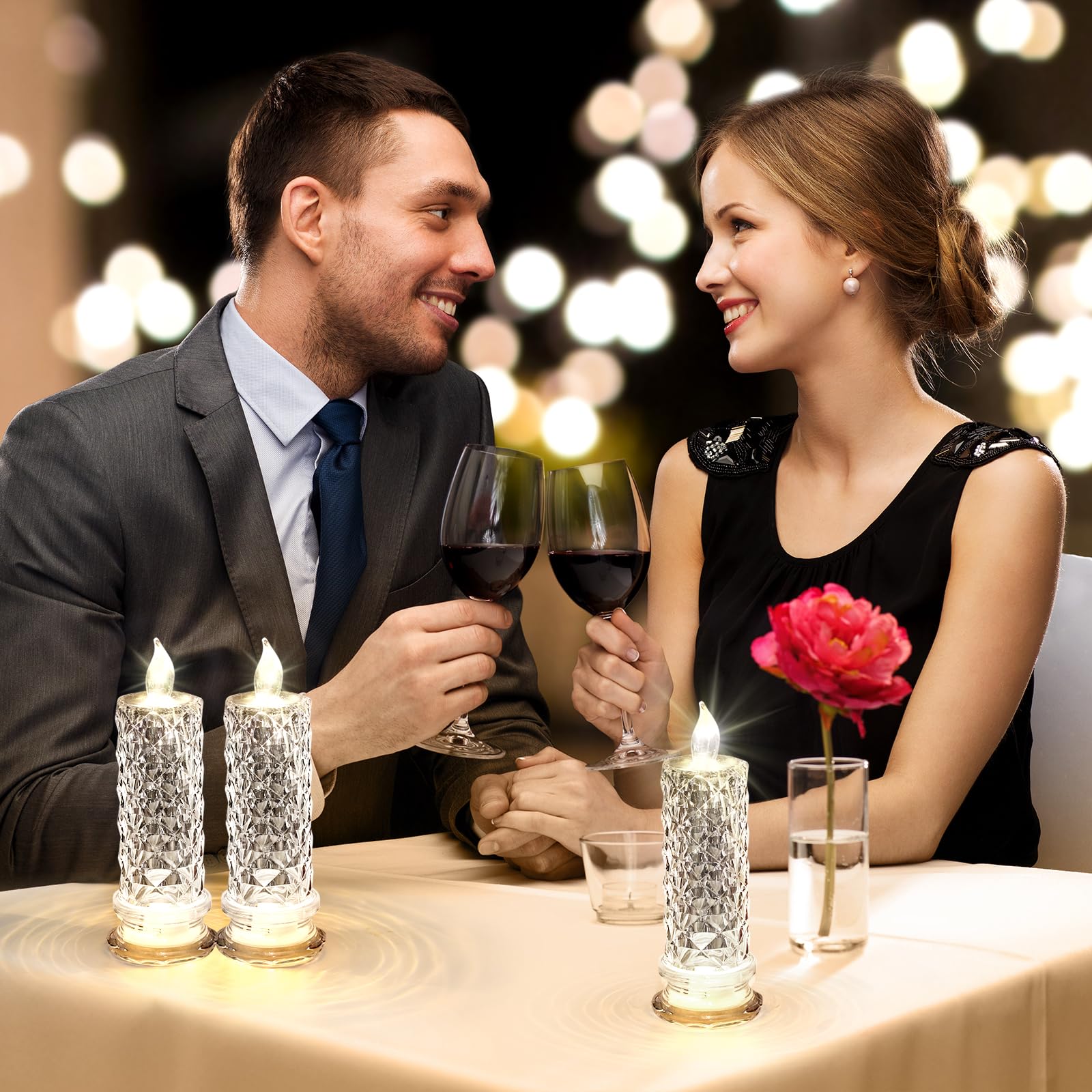 Haotao LED Candles [2 Pack] - Flameless Battery Operated Decorative Candles with Timer - Perfect for Home Decor, Weddings, Anniversaries, Romantic Dinners & Valentine's Day Gifts | Creates Cozy Ambiance for Parties, Proposals & Holiday Decorations