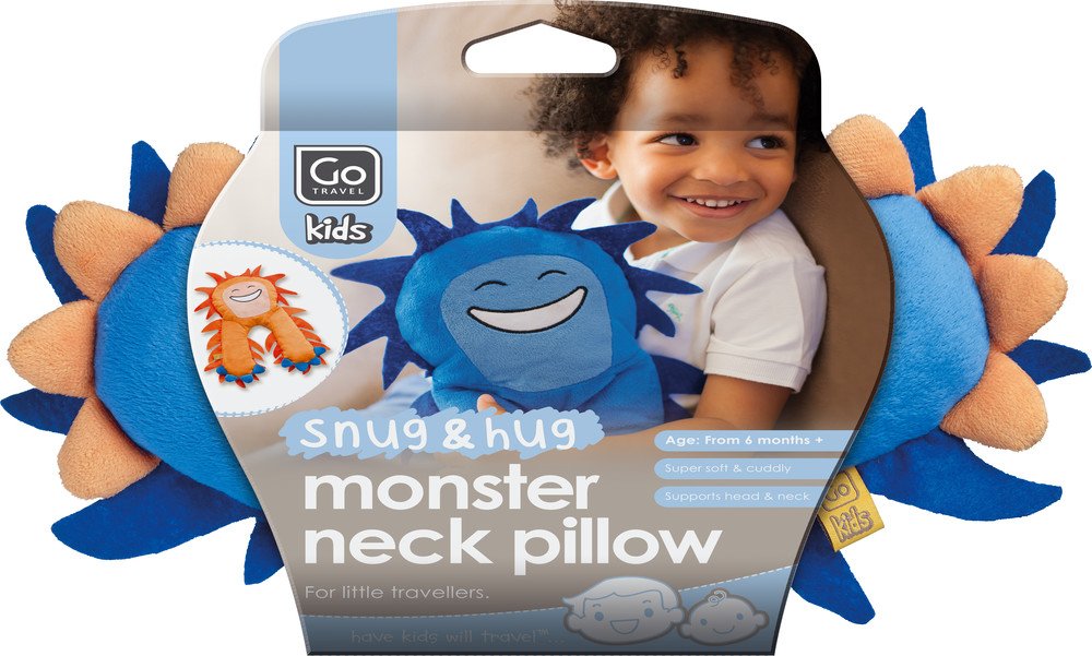 Snug & Hug Monster Neck Pillow - Ultra Soft Travel Pillow for Airplane, Car & Office - Cute Plush Neck Support for Adults & Kids