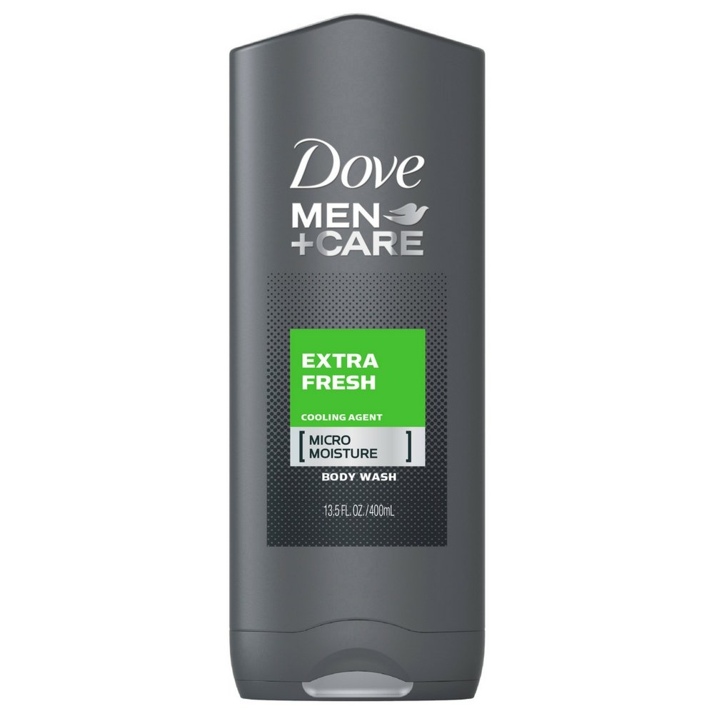 Dove Men+Care Body and Face Wash for Men - Extra Fresh Scent, 13.5 oz (6 Pack) - Hydrating Shower Gel & Facial Cleanser for Daily Use in Gym, Workout & Travel