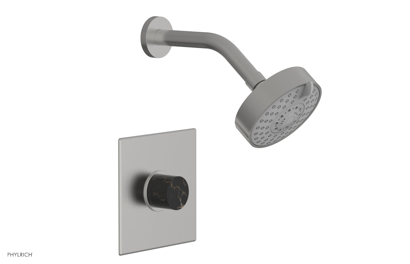 BASIC II Pressure Balance Shower Set with Black Marble Handle - 230S 23 Series for Modern Bathroom & Spa Experience