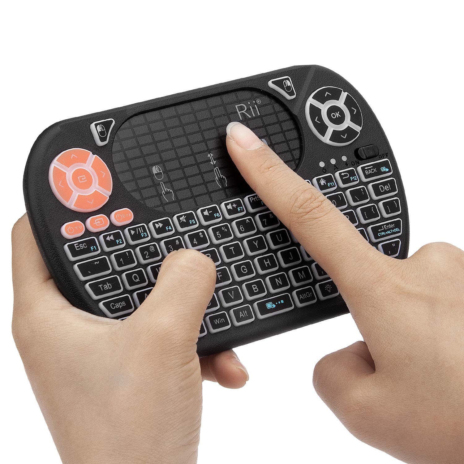 Rii F8 Wireless Keyboard with Touchpad - Backlit for PC, Android TV, Smart Home Control