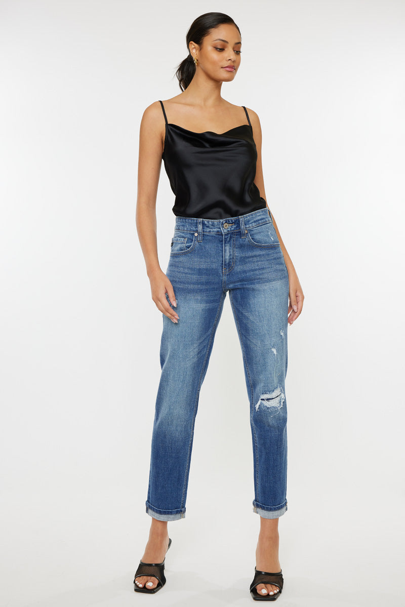 Lexington Mid Rise Boyfriend Jeans for Women - Comfortable Stretch Denim Pants - Casual & Everyday Wear - Perfect for Work, Weekend & Travel