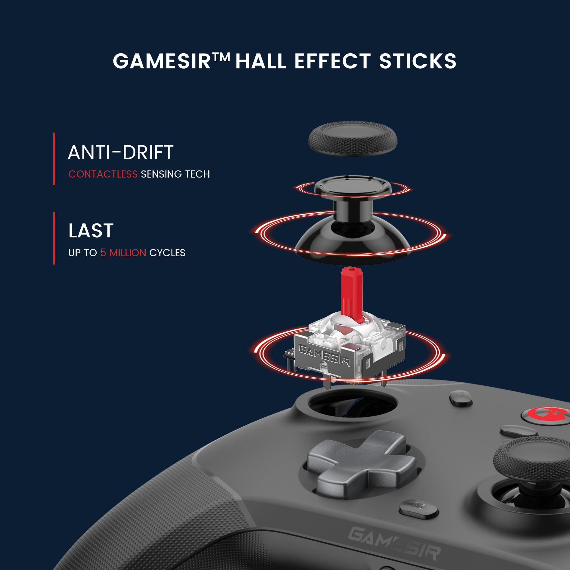 GameSir T4 Cyclone Pro Wireless Gaming Controller for PC/Nintendo Switch/Switch Lite/Switch OLED - Hall Effect Joystick, Dual Vibration, Compatible with Android, iOS & Windows (Black) - Perfect for Cloud Gaming, Mobile Gaming & Console Gaming