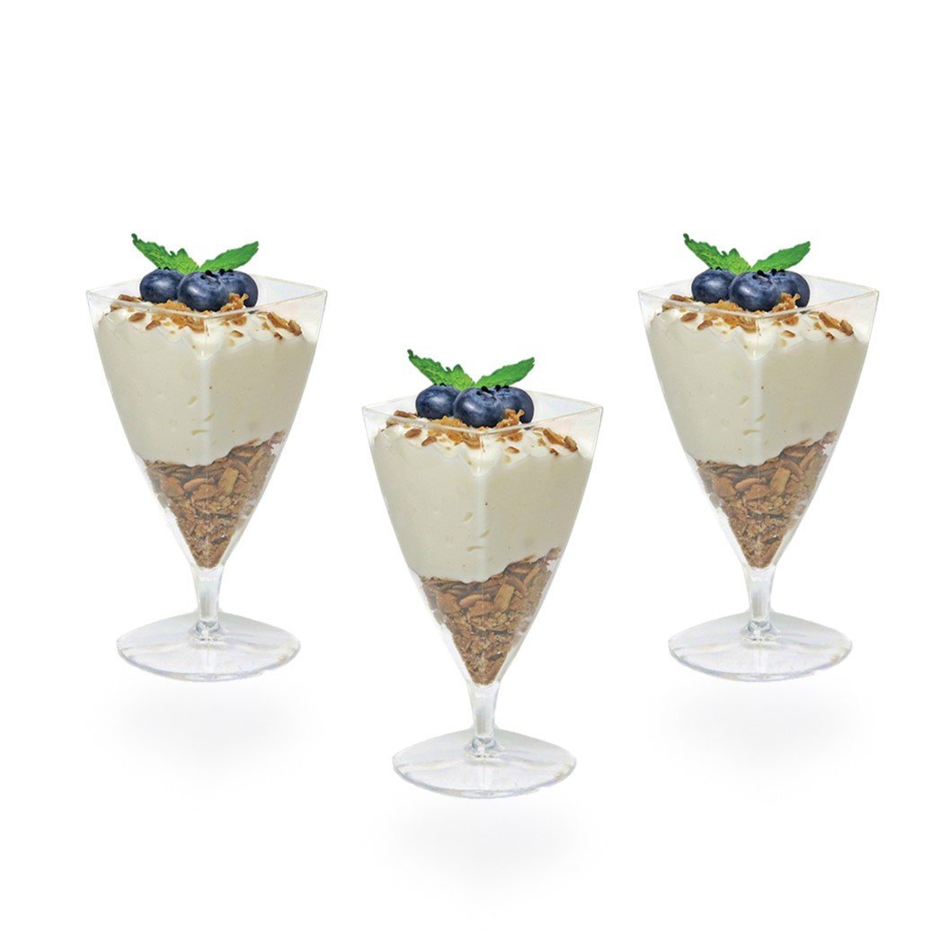 1.5 oz Clear Plastic Mini Champagne Cups - 10 Pack for Parties, Weddings & Celebrations - Disposable Shot Glasses for Cocktails, Desserts & Appetizers