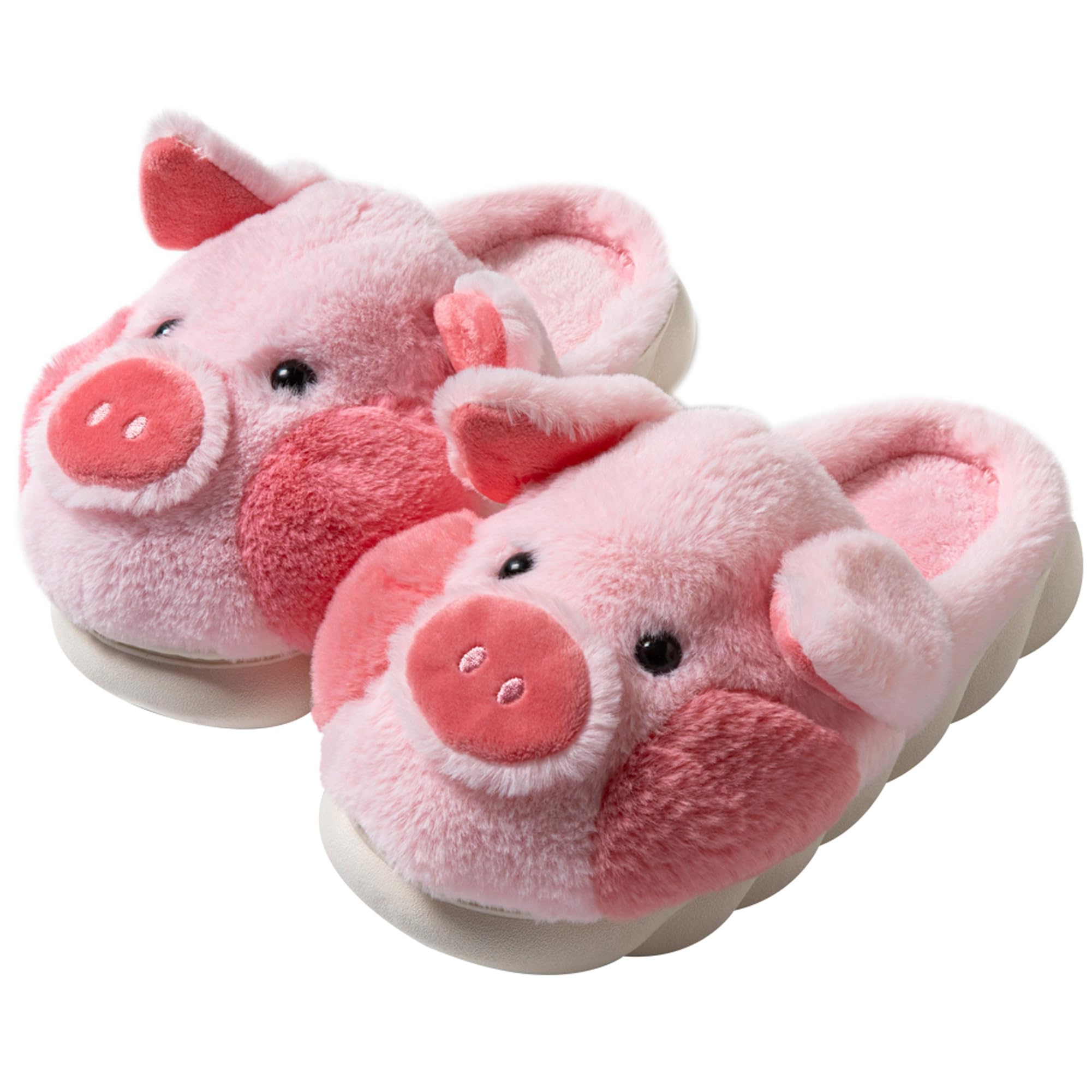 YILANLAN Women's Soft Plush Pig Slippers - Cozy Indoor House Shoes with Non-Slip Sole for Home, Lounge & Winter Comfort
