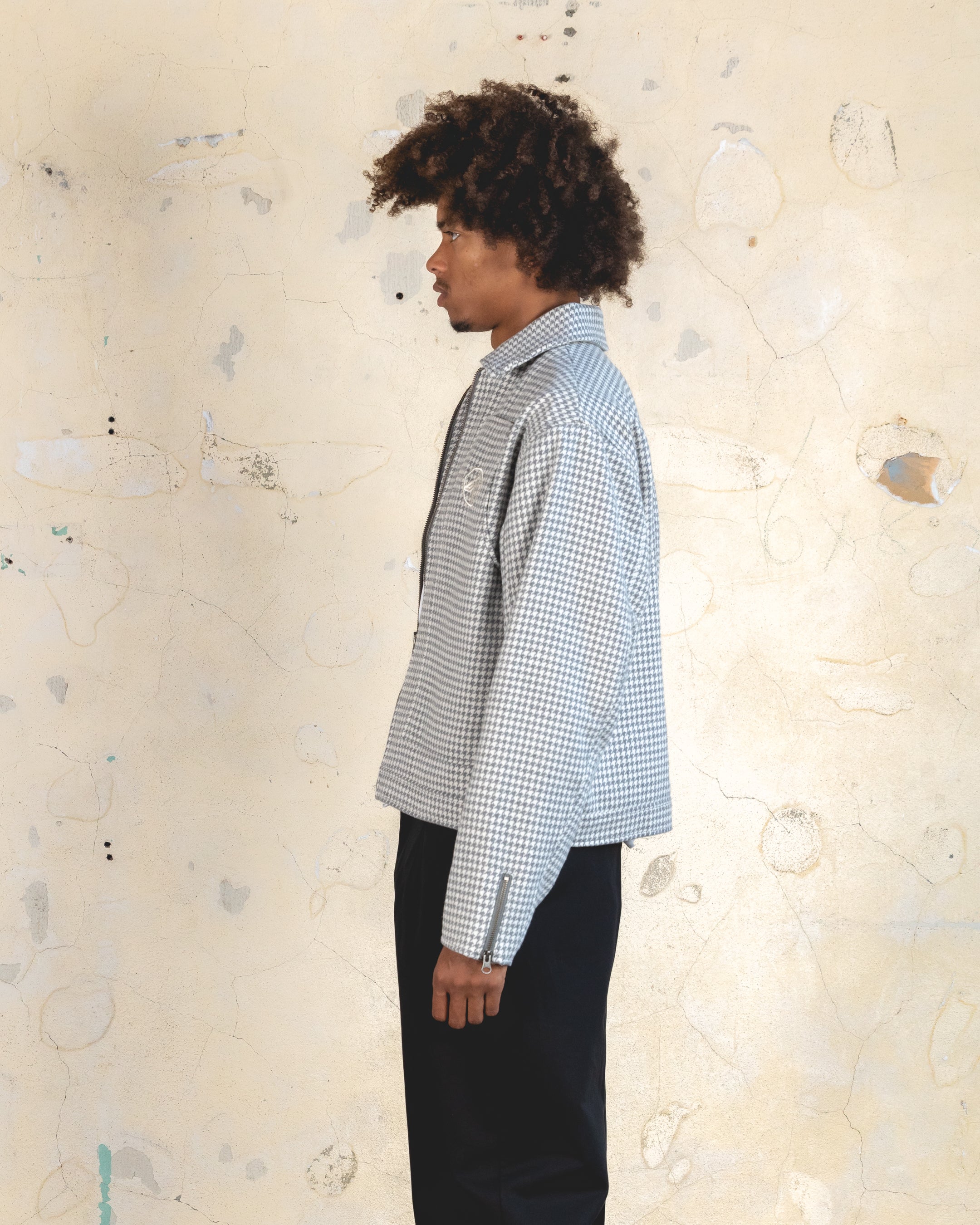404 Studio Cropped Jacket Grey/White - Women's Fashion Streetwear Outerwear for Spring & Fall | Perfect for Casual Outings, Date Nights & Urban Style