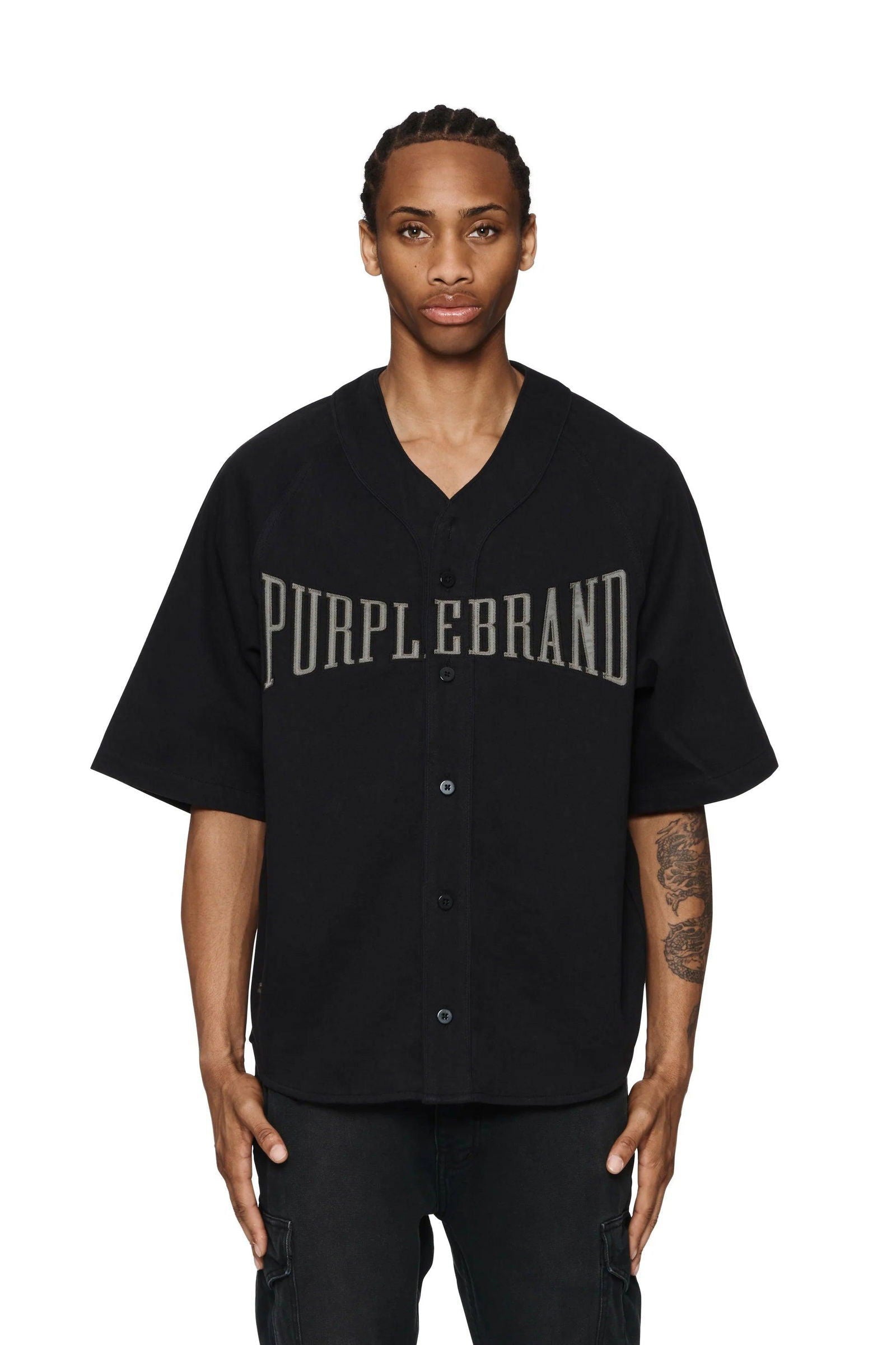 PURPLE BRAND P340 Baseball Jersey - Men's Performance Baseball Shirt for Training & Games - Moisture Wicking & Breathable Fabric