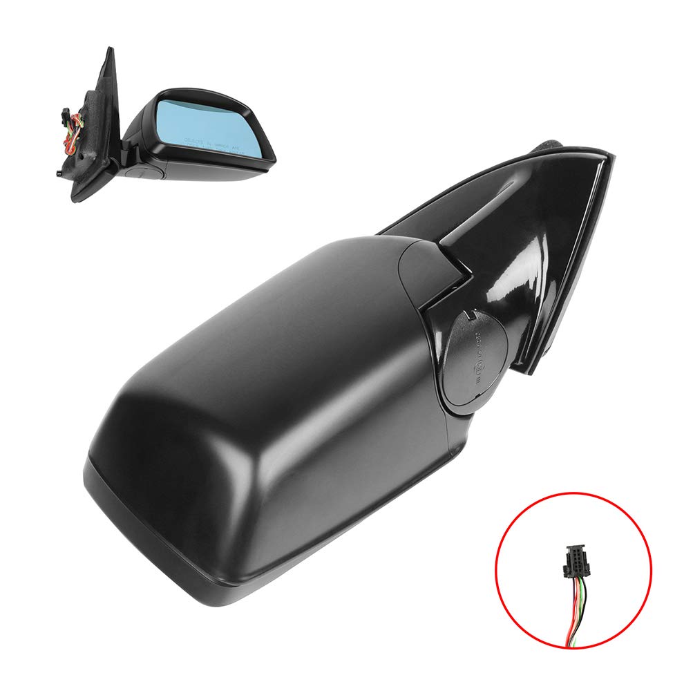 Black Power-Adjustable Passenger Side Mirror Replacement for 2000-2006 BMW X5 - Smooth Exterior Design (Part #51167039898-PFM) - Perfect for Parking & Lane Changes