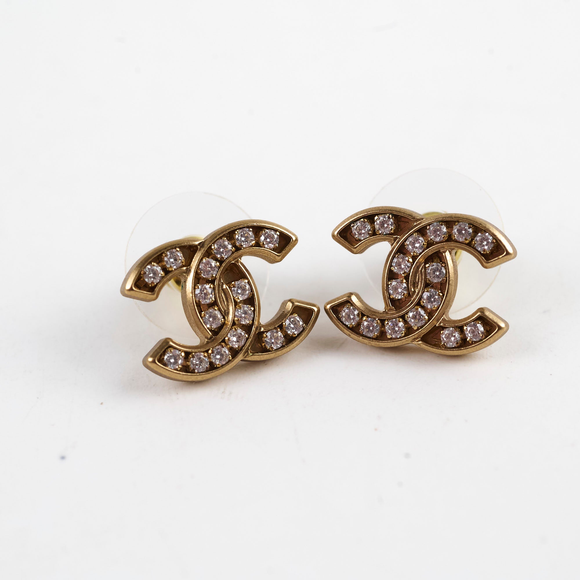 Chanel CC Logo Crystal Stud Earrings - Luxury Fashion Jewelry for Women, Perfect for Parties, Weddings & Special Occasions
