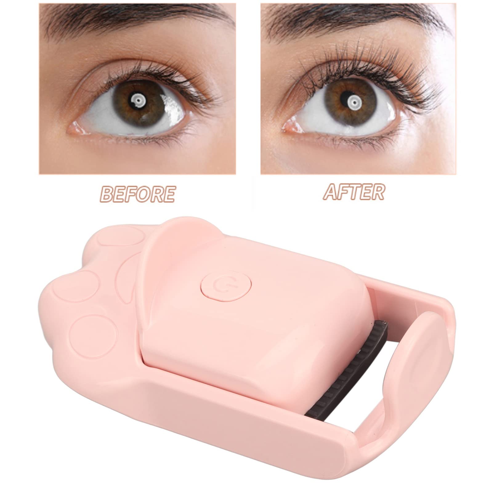 Heated Eyelash Curler with 2 Temperature Settings - Auto Shutoff & Constant Heat - Professional Lash Curling Tool for Women (Pink) | Perfect for Salon Use, Home Beauty Routine & Travel Makeup Kit