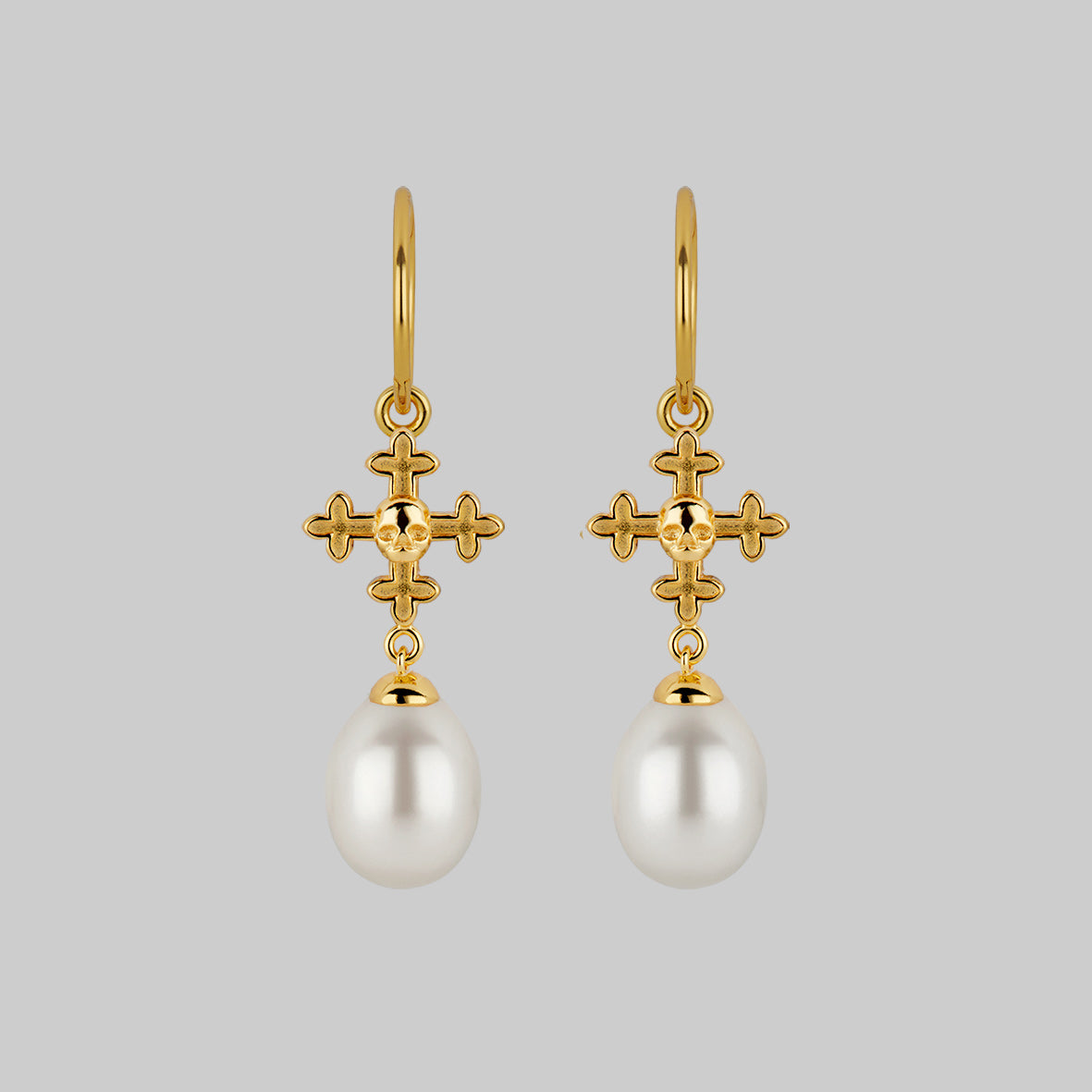 OPHELIA Medieval Cross Hoop Earrings in Gold - Vintage Gothic Jewelry for Women, Perfect for Renaissance Fairs, Weddings & Boho Fashion