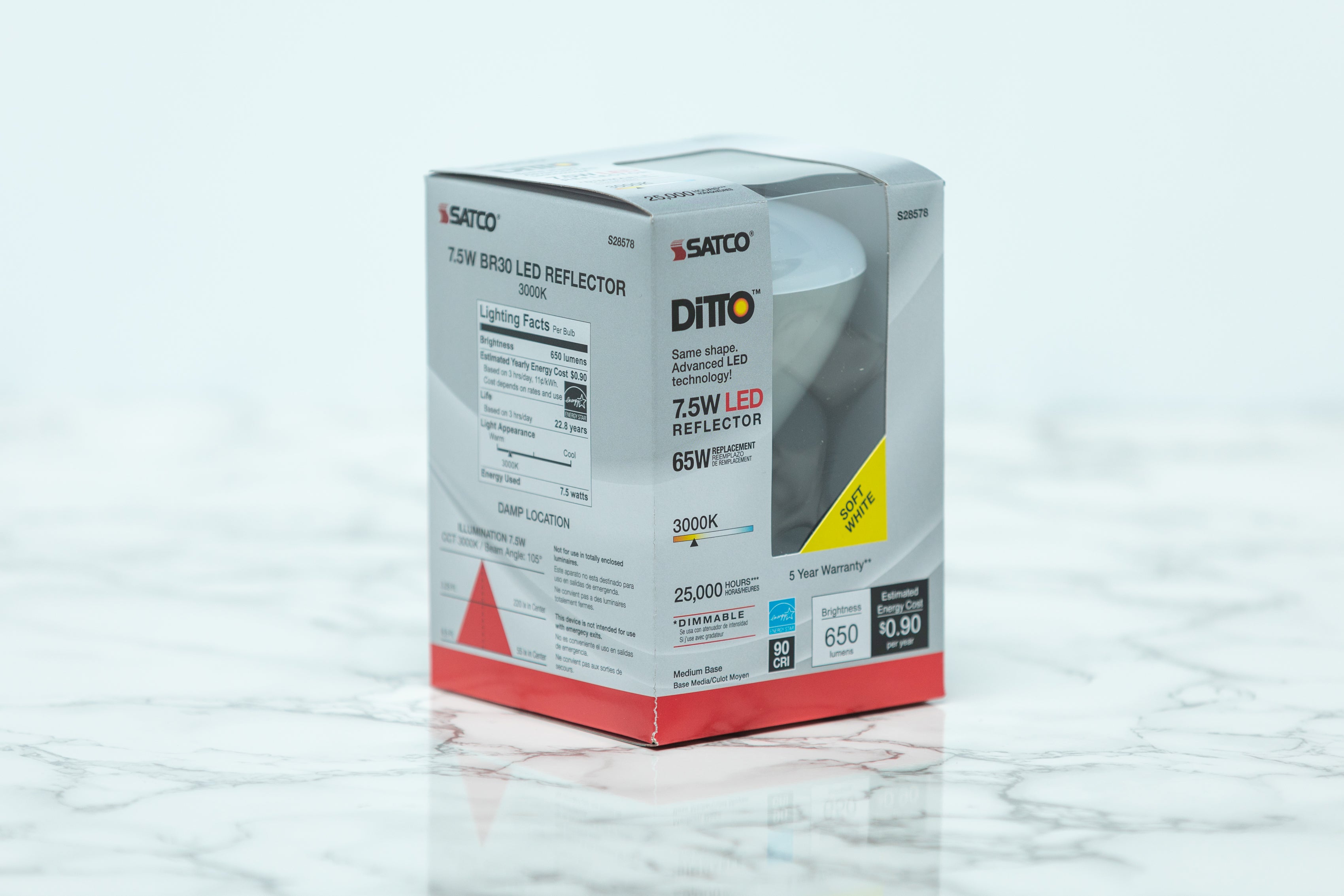 Satco Recessed Can LED Light Bulb - Energy Efficient Dimmable Downlight for Home & Office Lighting - Perfect for Kitchens, Bathrooms, and Hallways