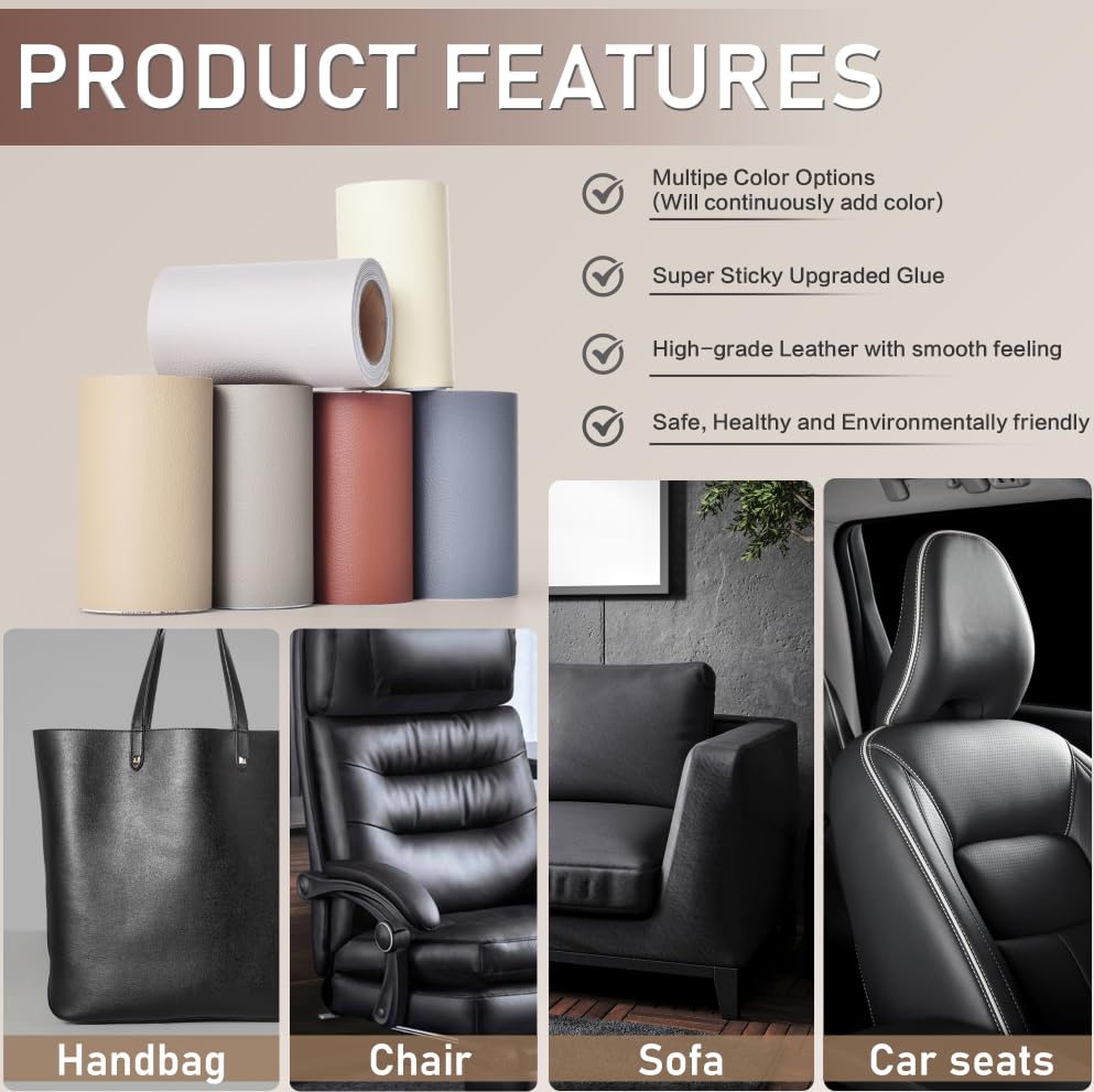 Self-Adhesive Leather Repair Patch Kit - 4