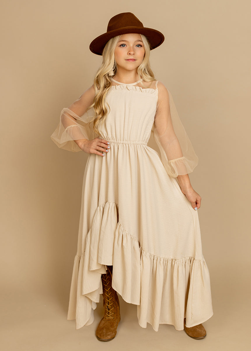 Jespyr Women's Elegant Ecru Dress - Casual Summer Flowy Maxi Dress for Beach, Wedding & Party | Lightweight & Comfortable