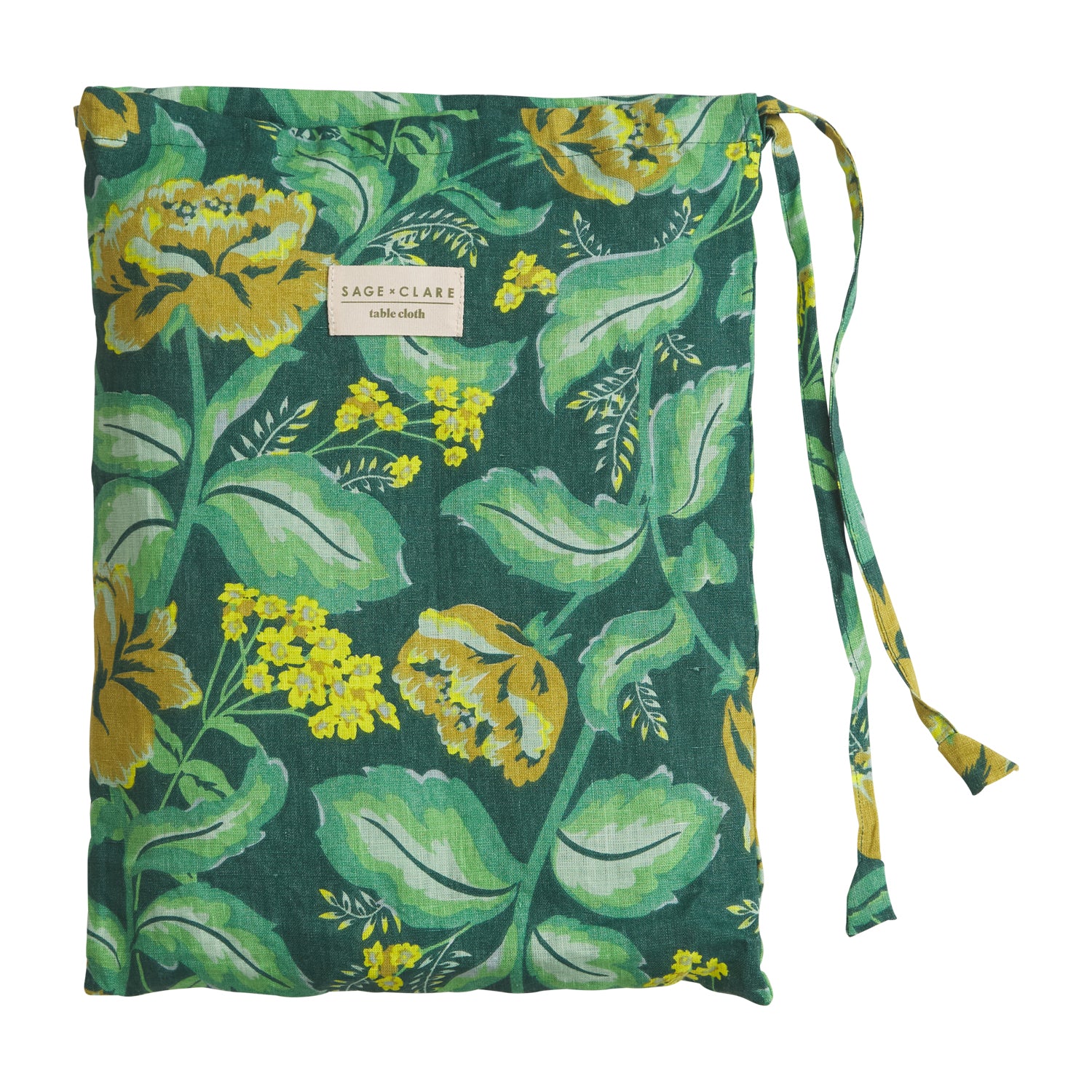 Margot Tablecloth - Waterproof & Stain-Resistant Forest Green Table Cover for Indoor/Outdoor Dining, Picnics, and Parties - 60x84 Inches